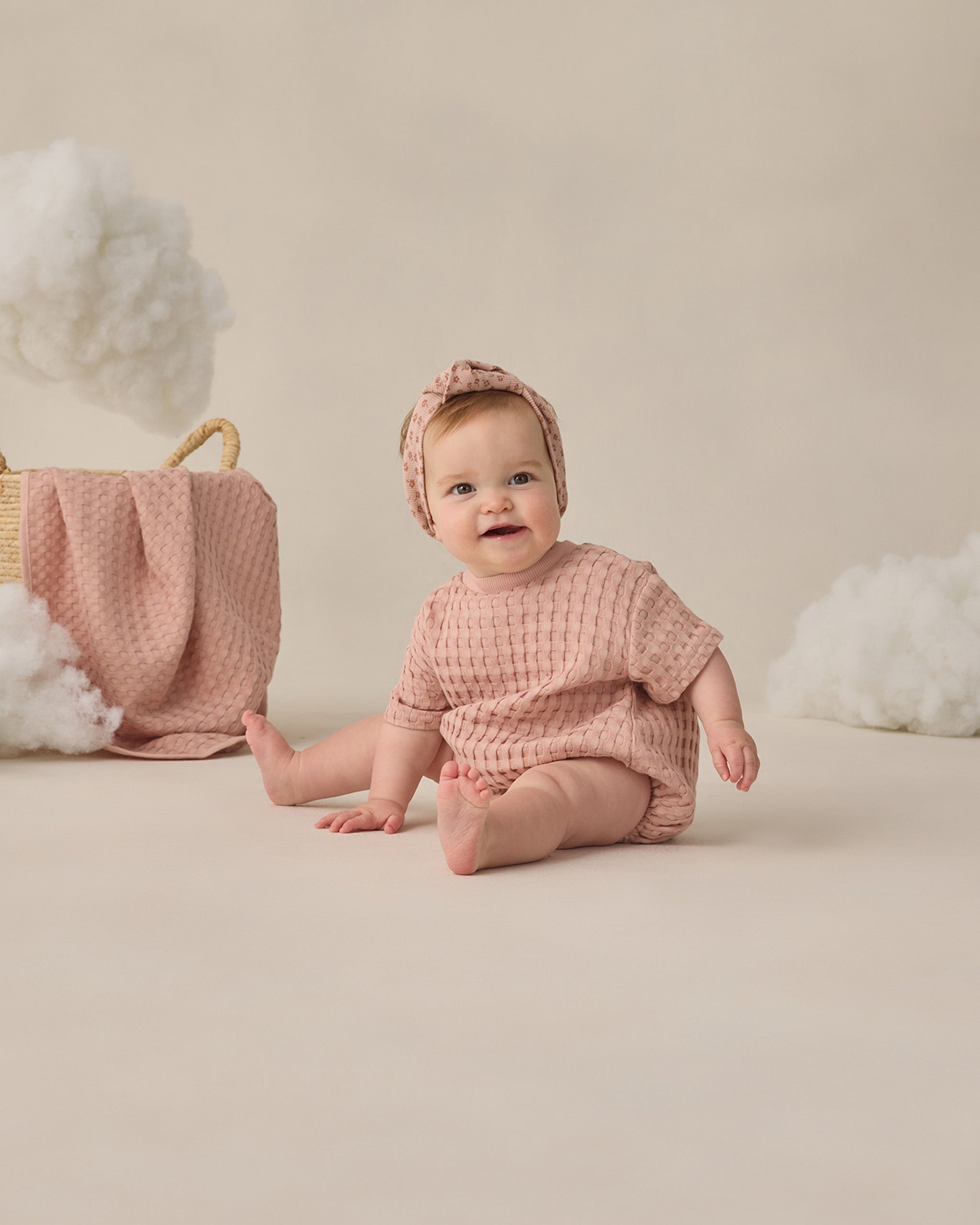 Relaxed Bubble Romper || Blush