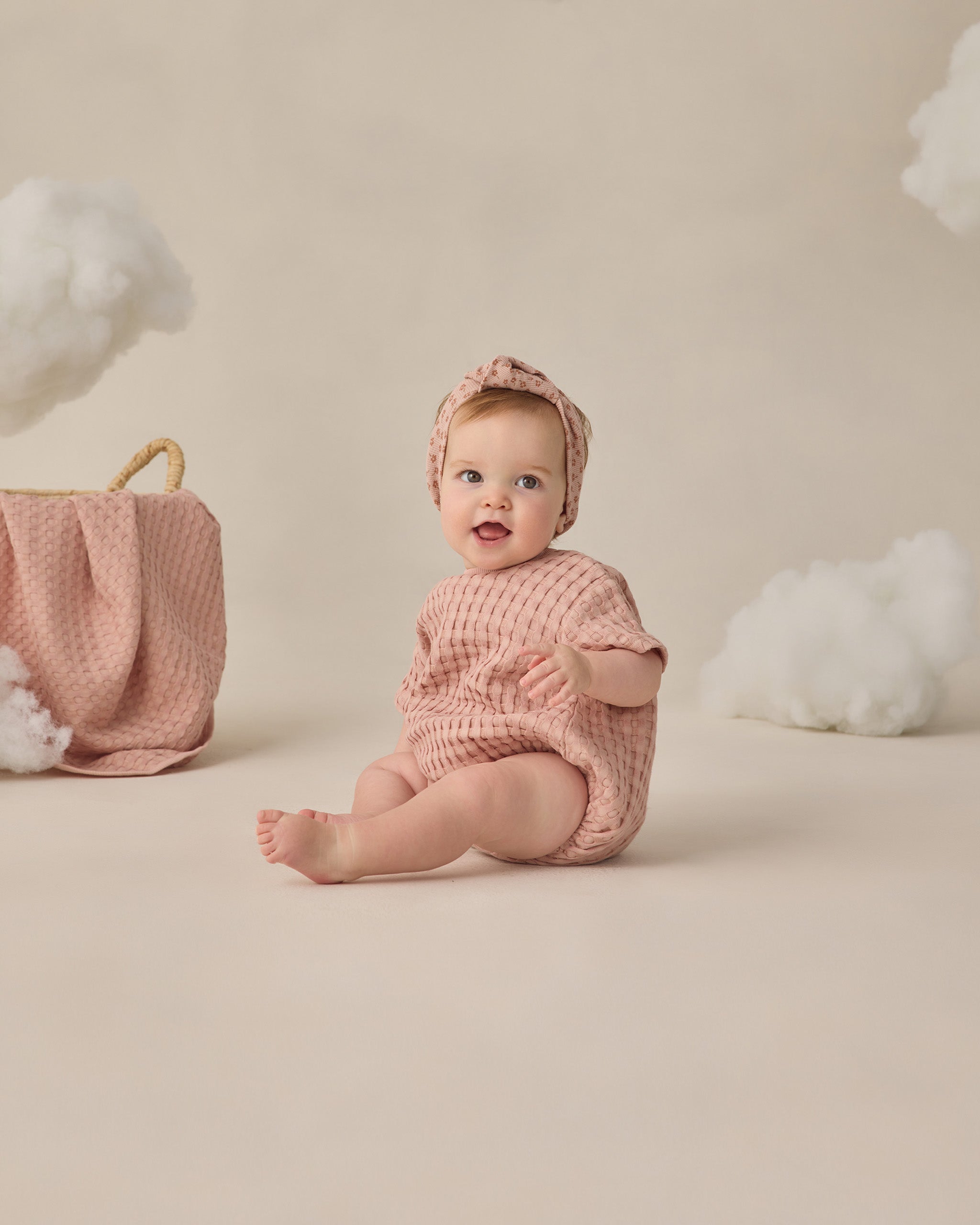 Relaxed Bubble Romper || Blush