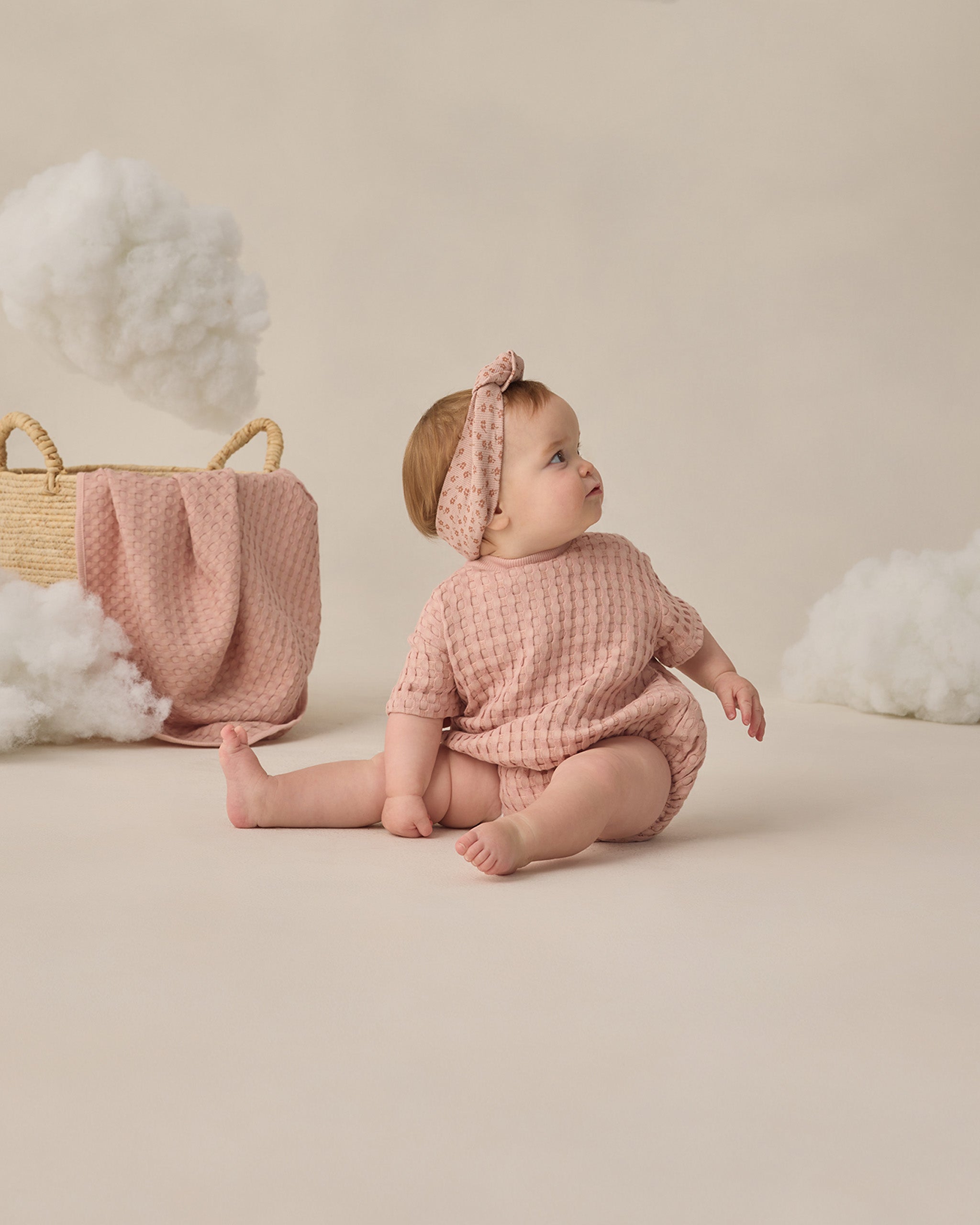 Relaxed Bubble Romper || Blush