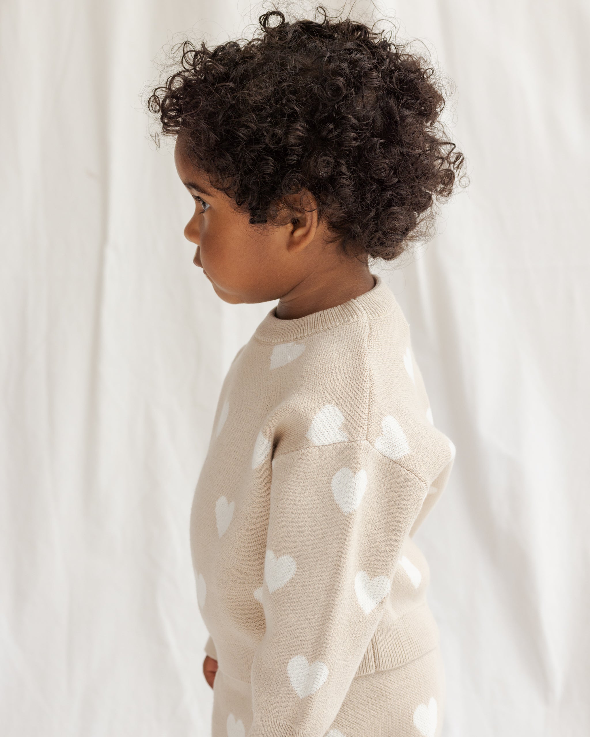 Heart Knit Sweater || Oat