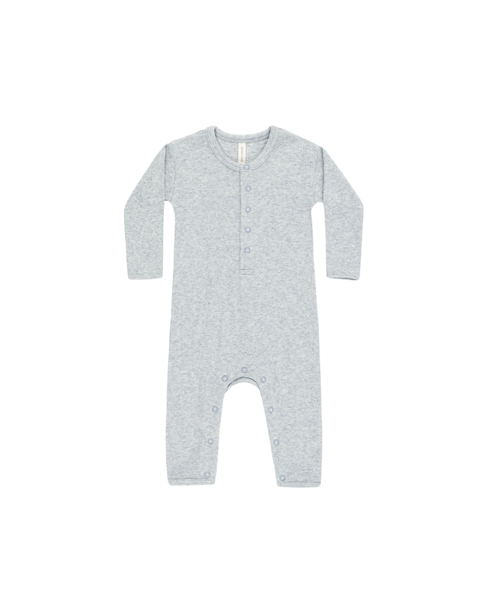 Ribbed Baby Jumpsuit || Dusty Blue