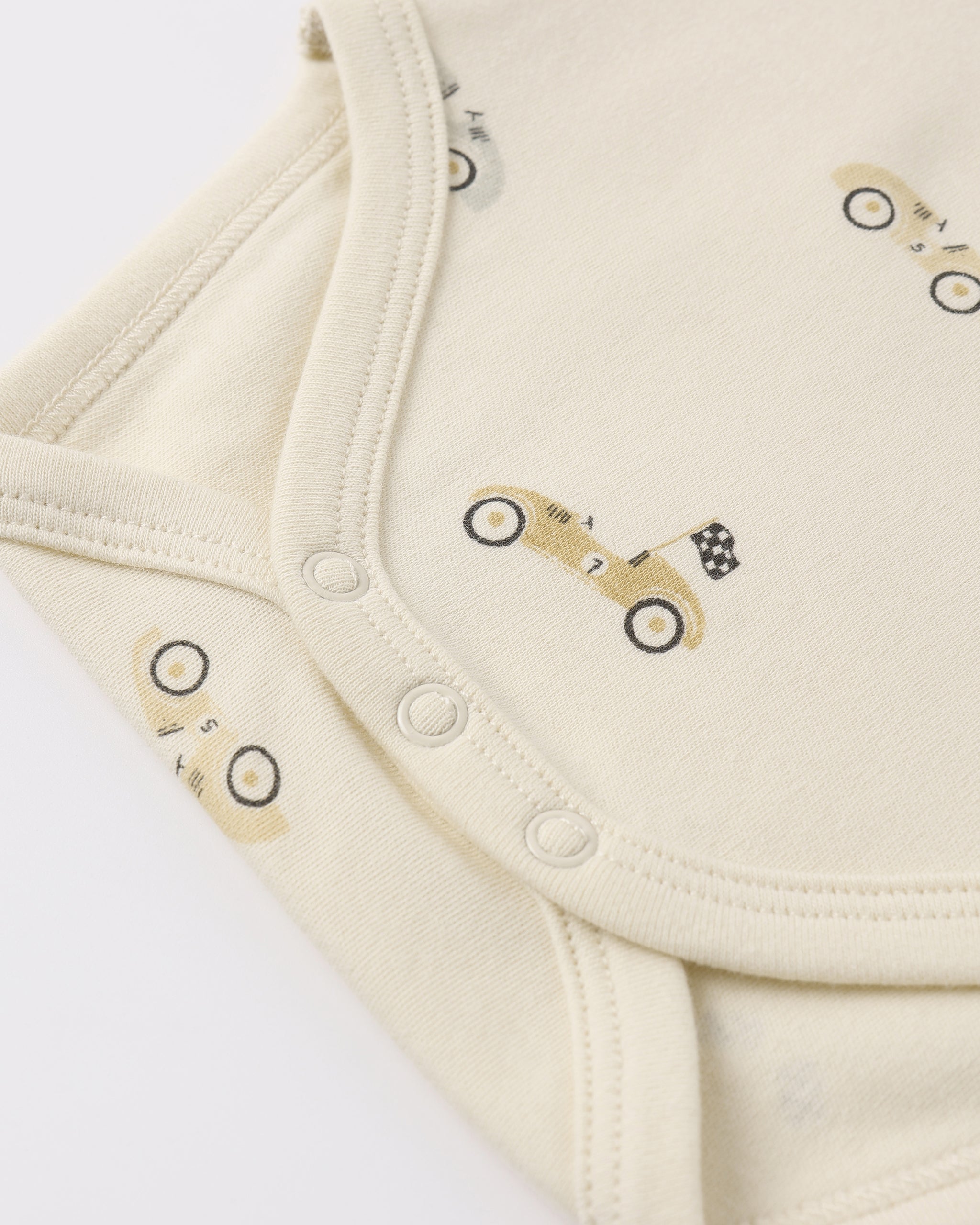 Short Sleeve Bodysuit Pack || Race Car Oat Micro Stripe