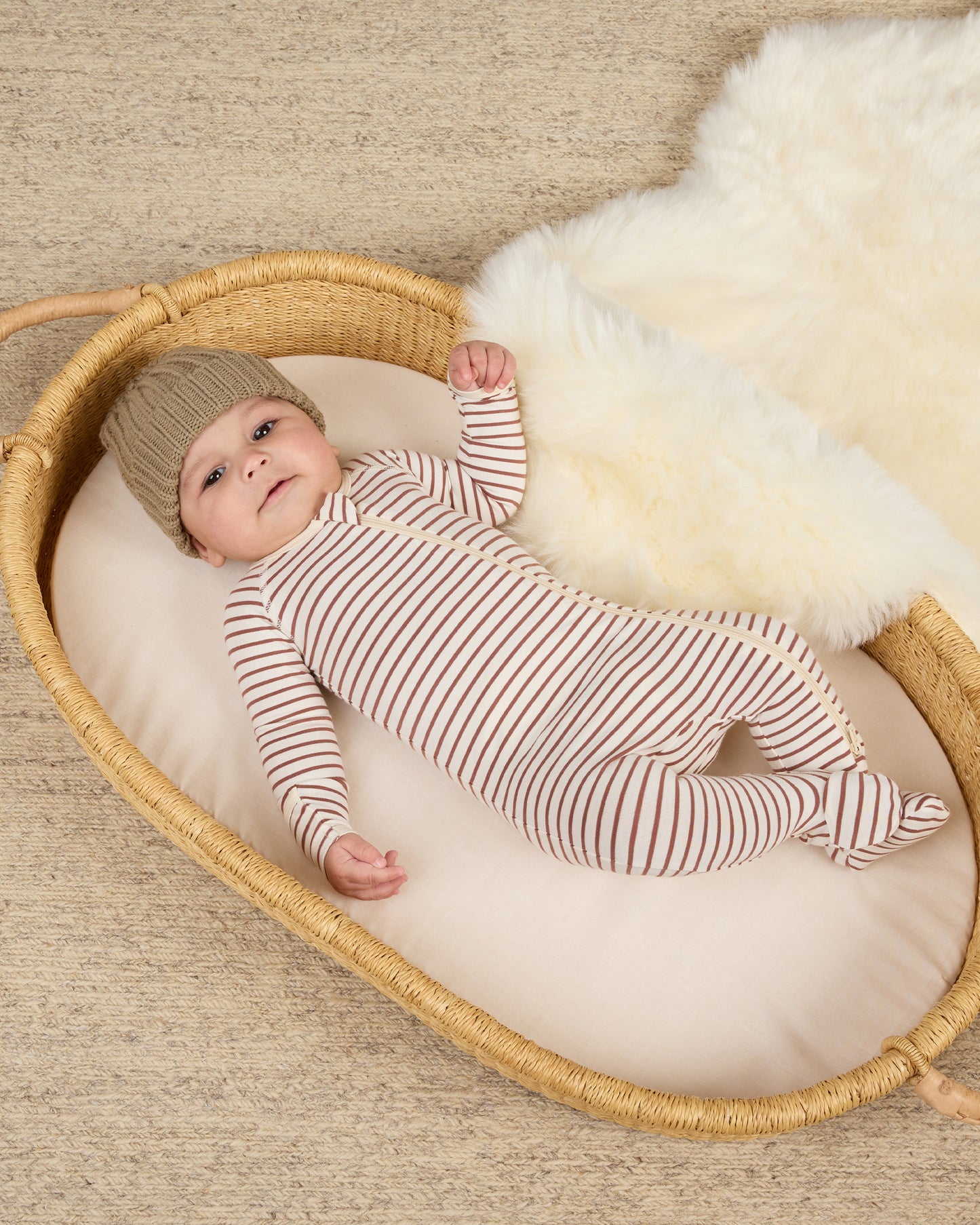 Bamboo Zip Footie || Candy Stripe