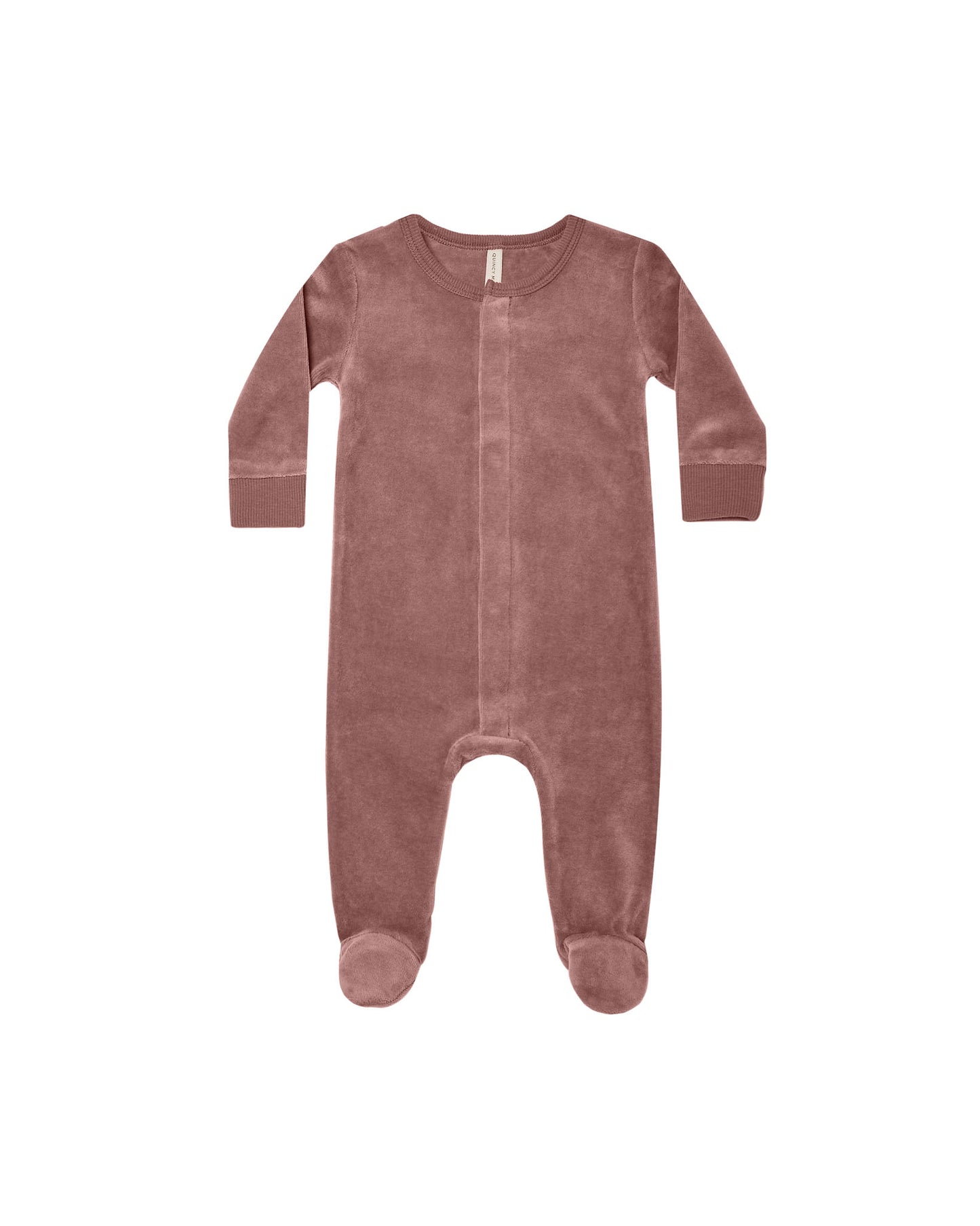 VELOUR HIDDEN SNAP FOOTIE || FIG