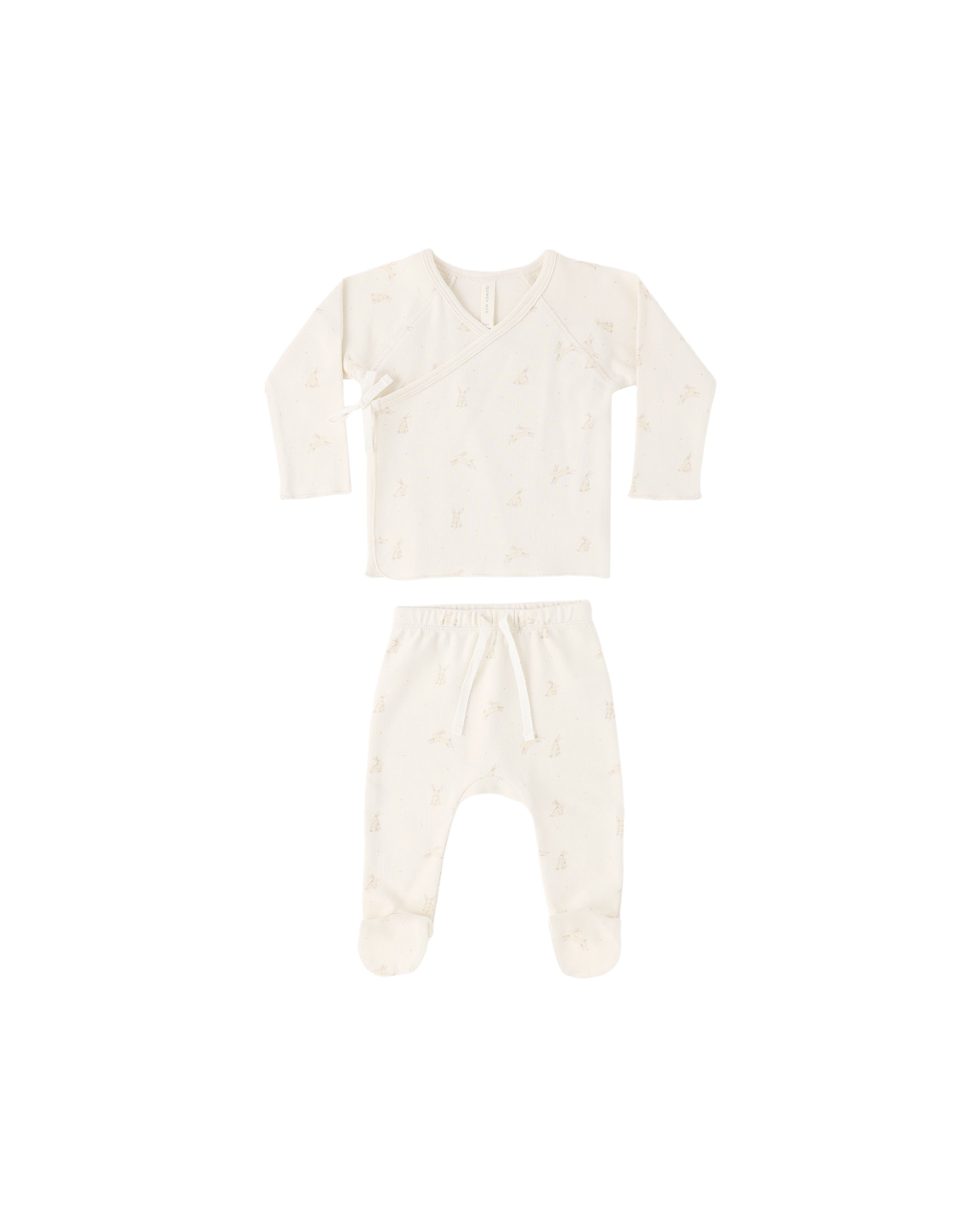 Wrap Top + Footed Pant Set || Bunnies