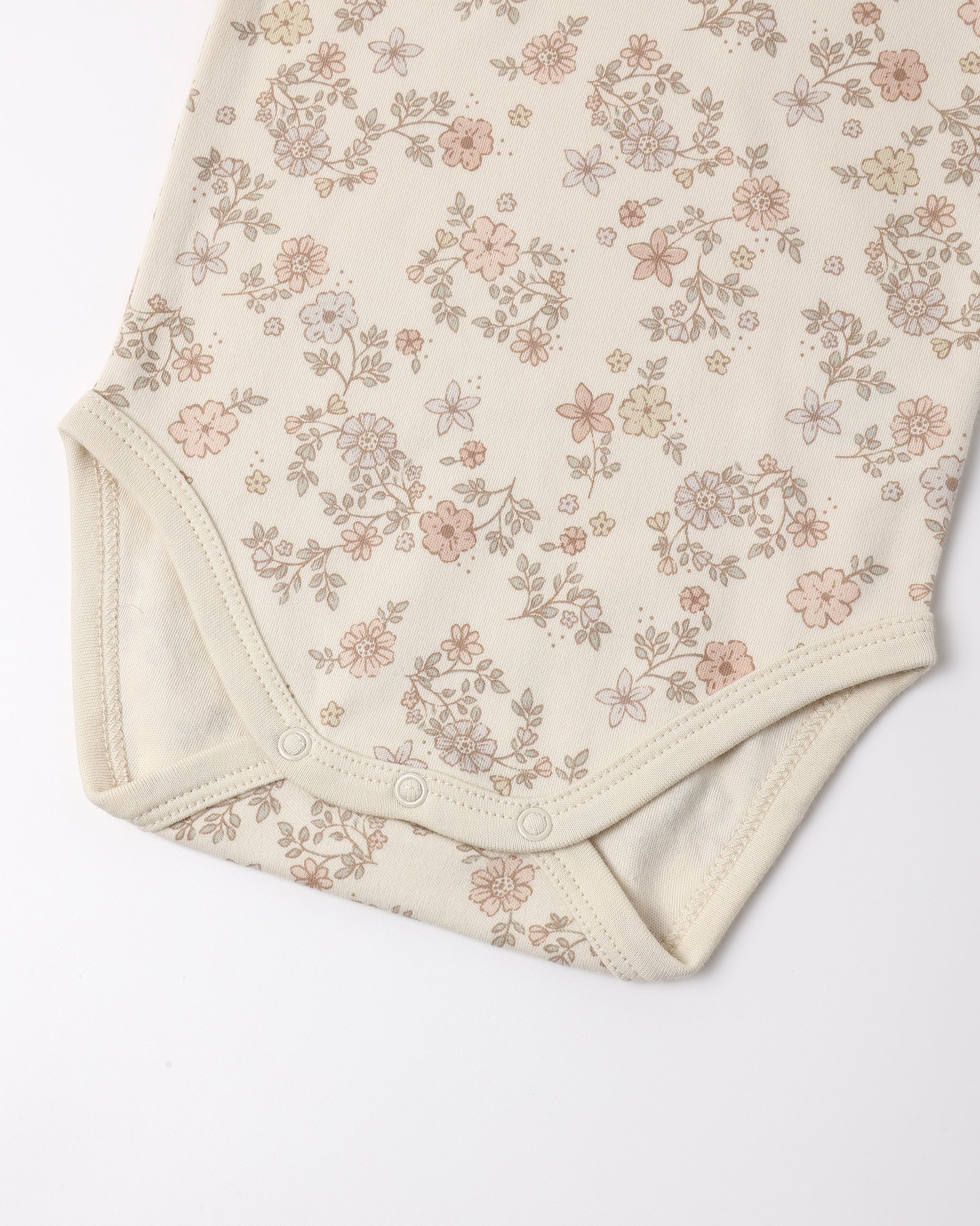 Jersey Bodysuit, 2 Pack Floral Vine - Dusty Rose