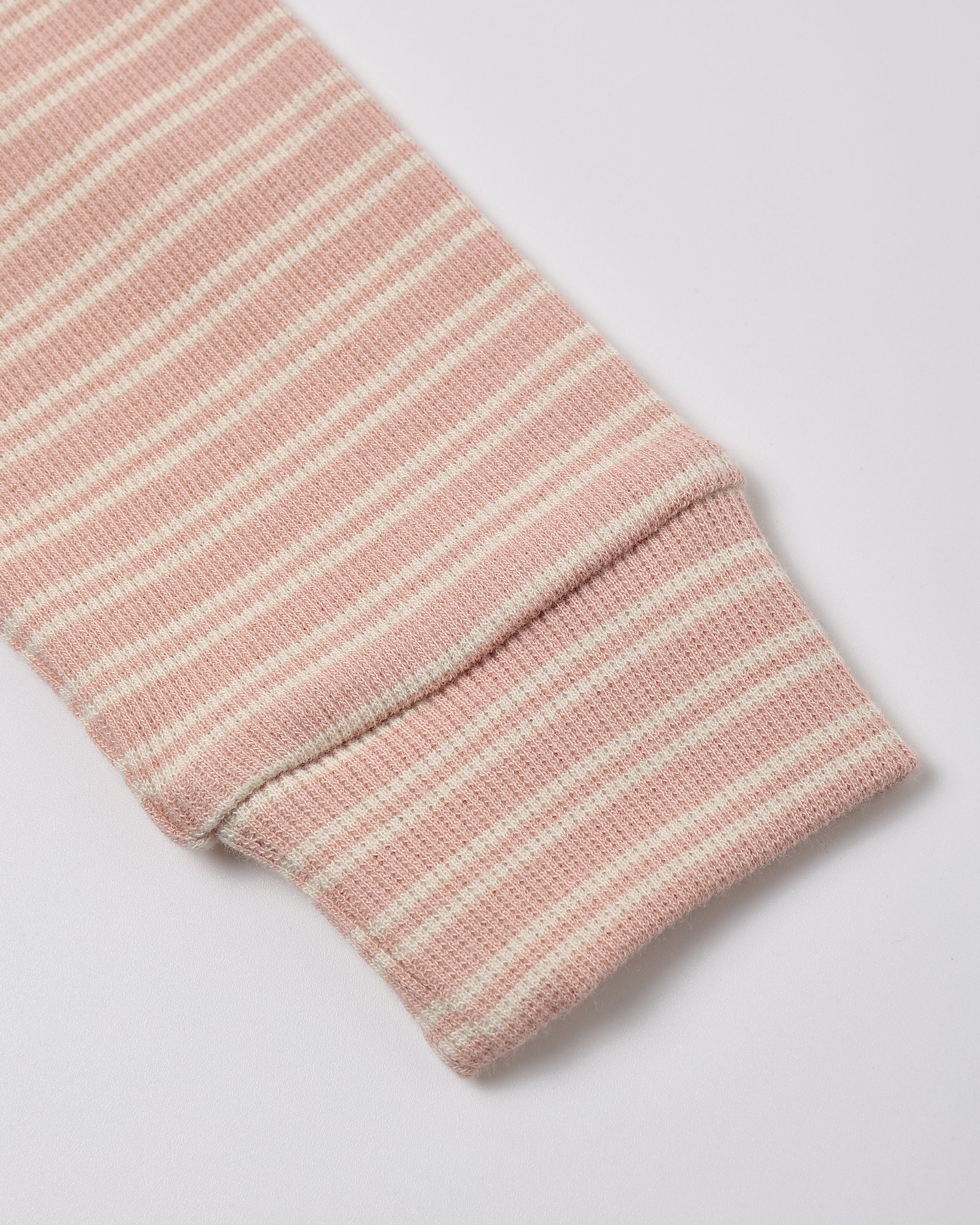 Ribbed Tee + Legging Set - Dusty Rose Microstripe