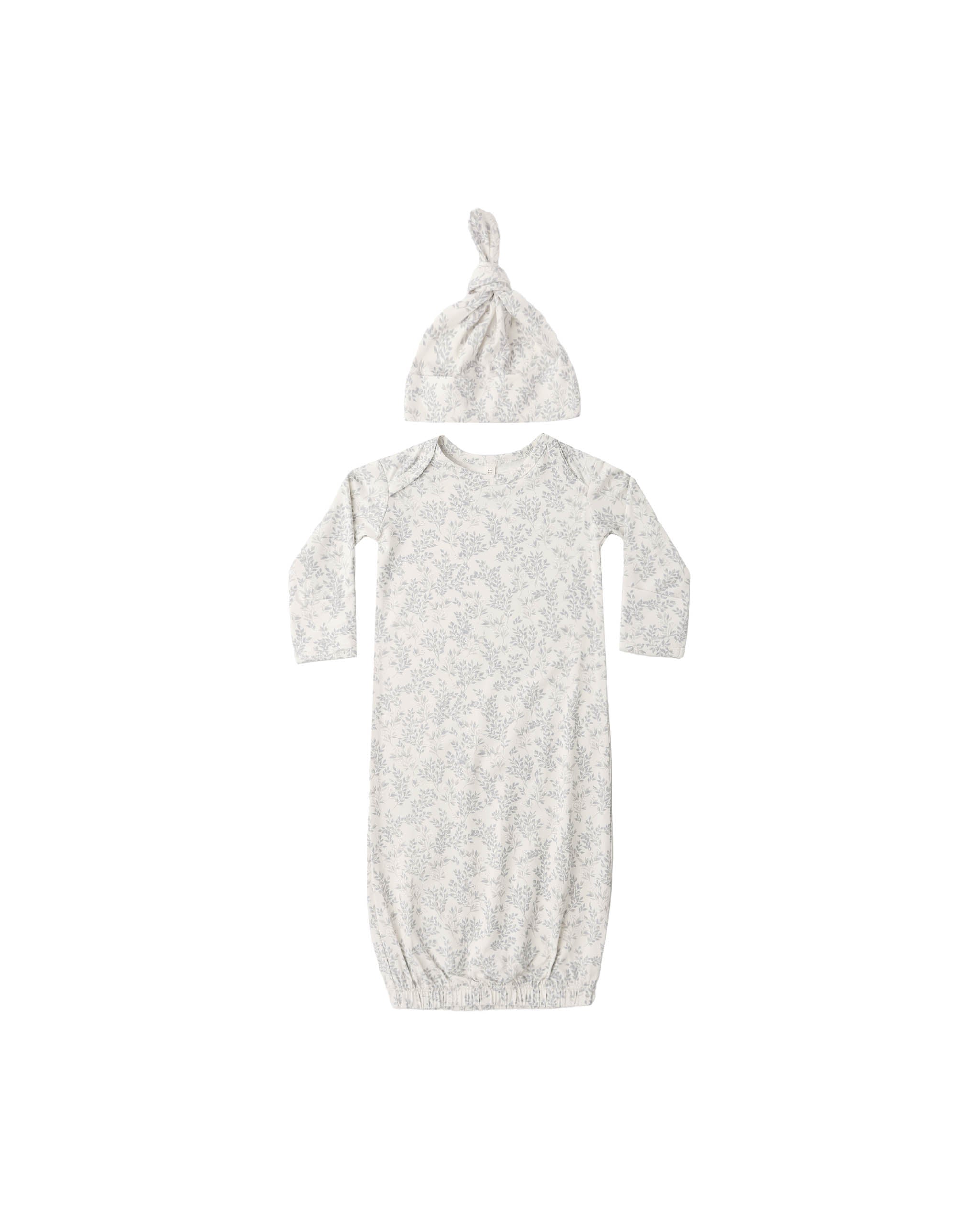 Bamboo Baby Gown + Hat Set Cloud Floral - Ivory
