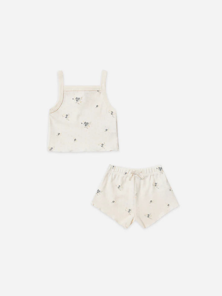 POINTELLE TANK + SHORTIE SET | DITSY OCEAN
