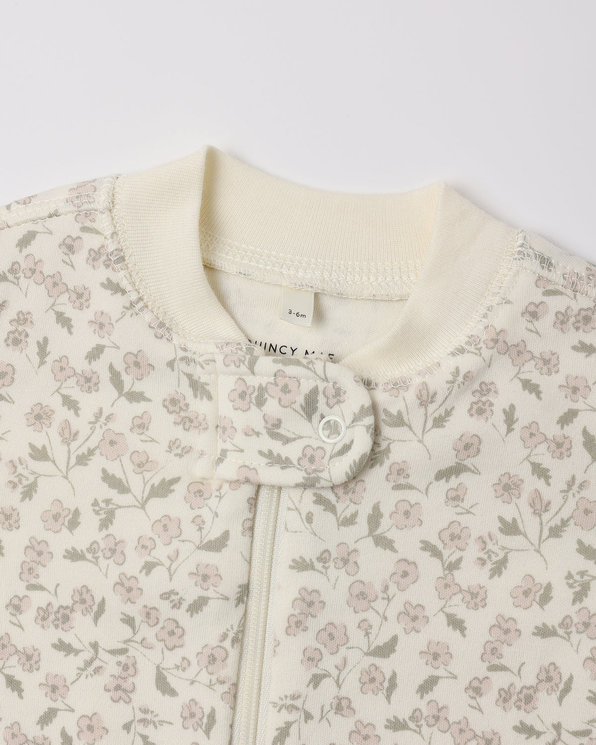 Zip Long Sleeve Sleeper Footie - Floret Ivory