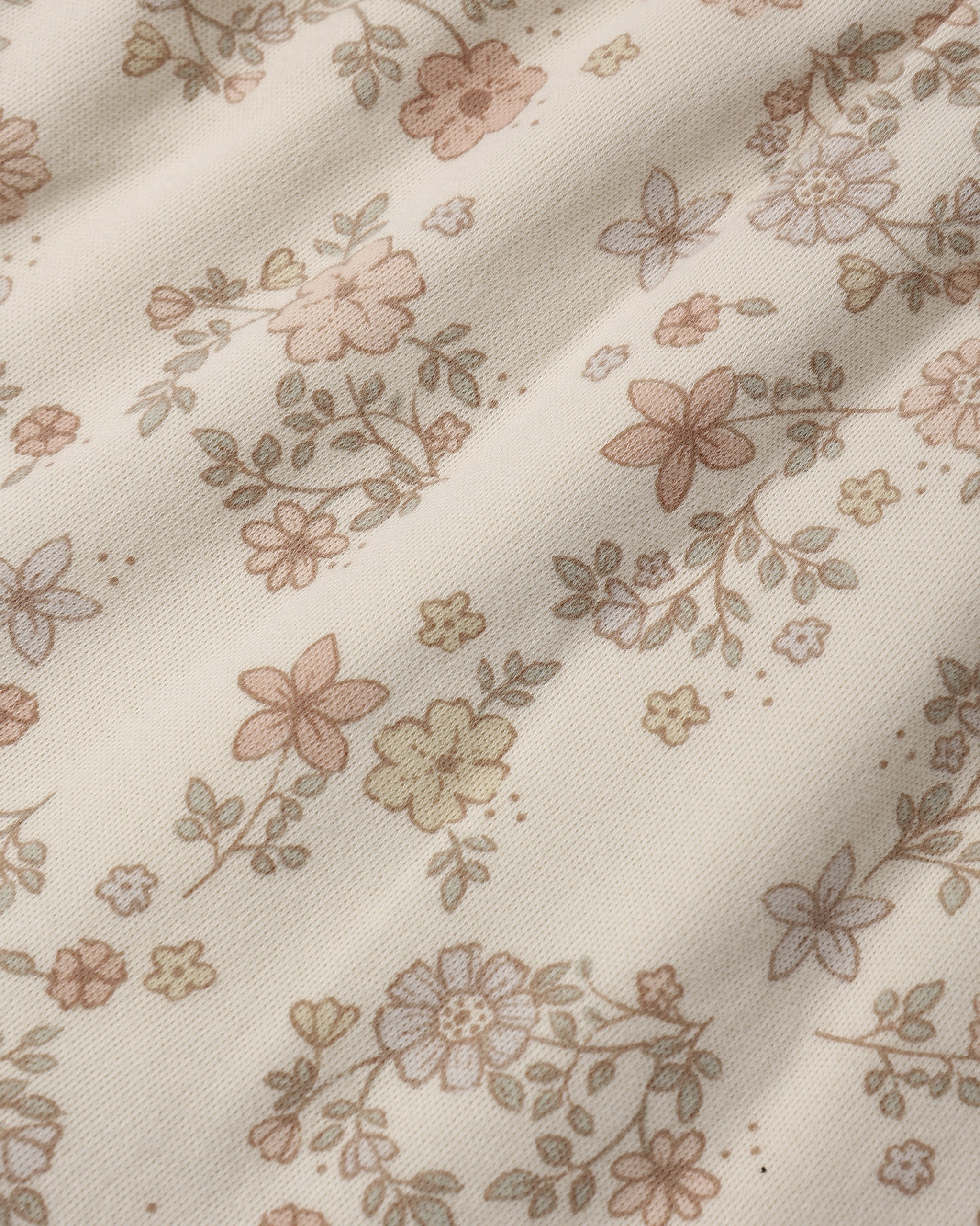 Tiered Jersey Dress Floral Vine - Natural