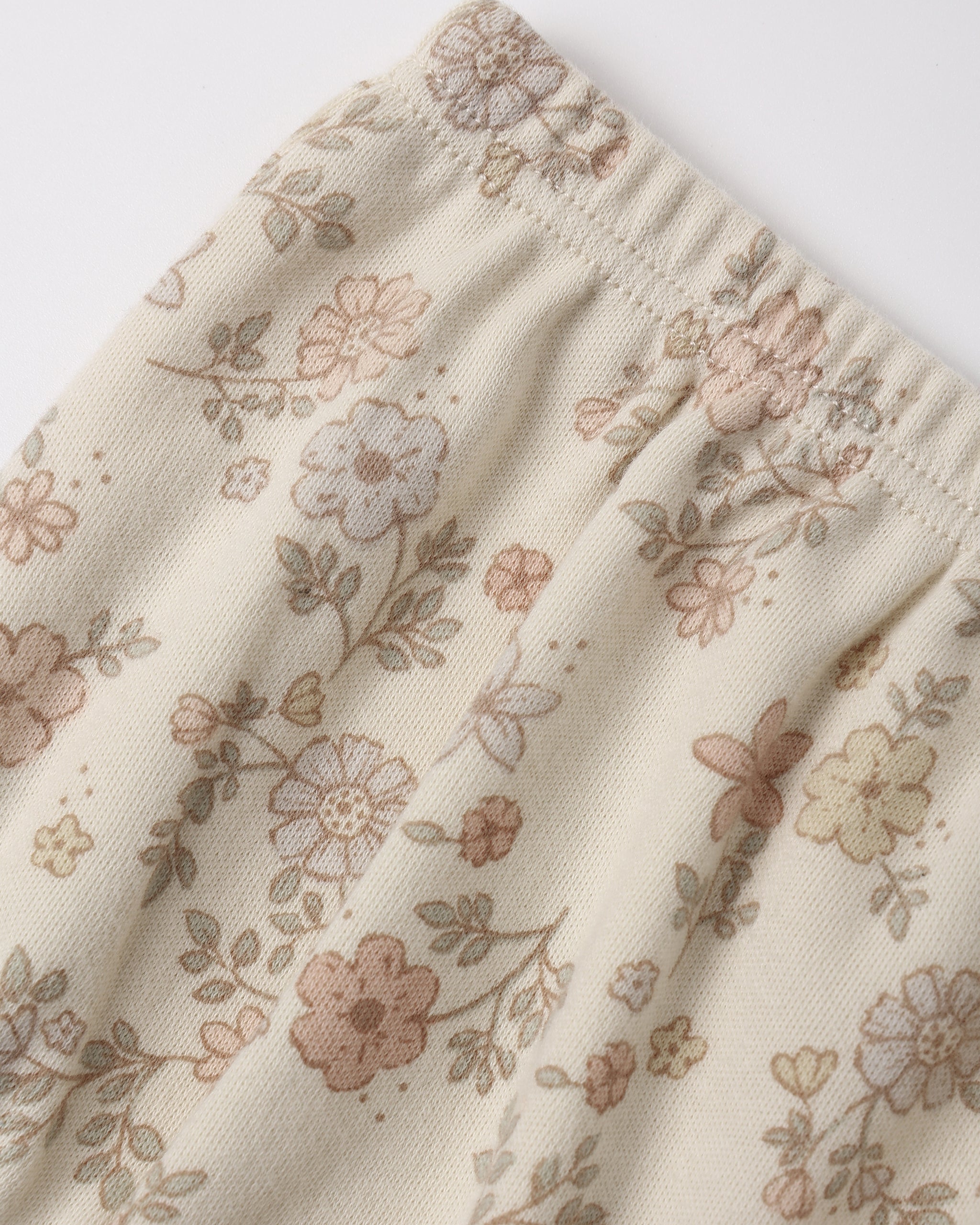 Tiered Jersey Dress Floral Vine - Natural