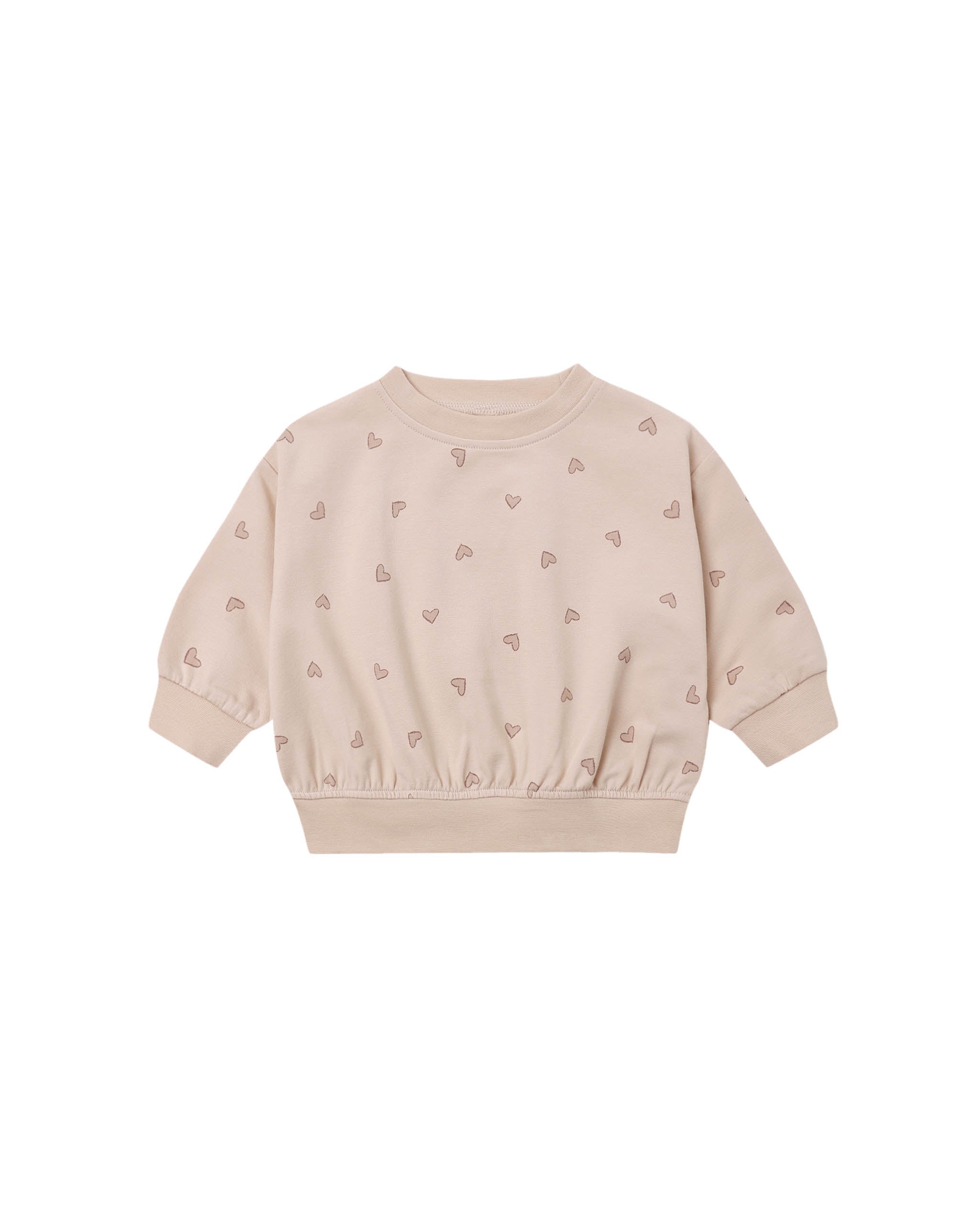 Relaxed Sweatshirt Hearts - Dusty Rose