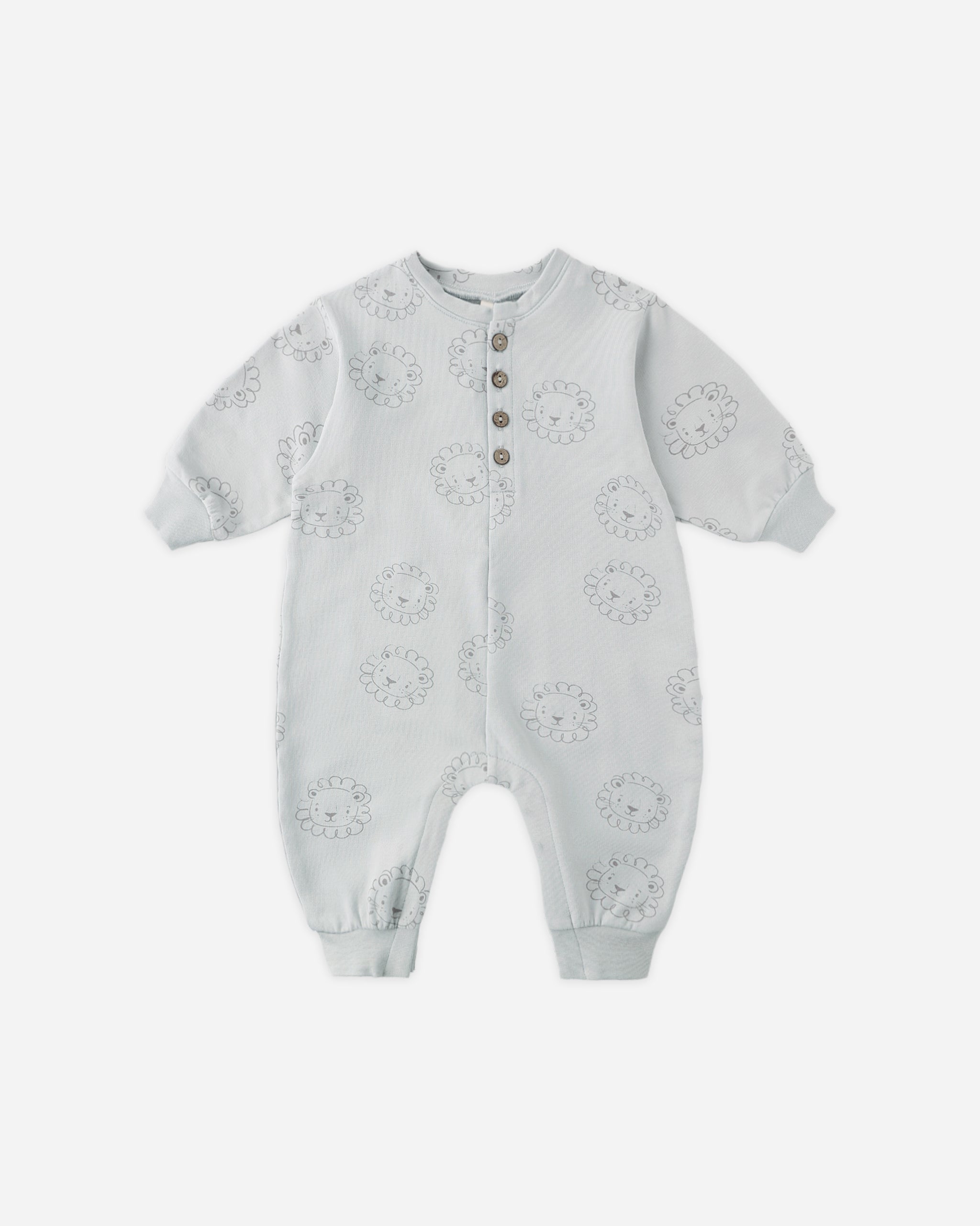 Relaxed Fleece Jumpsuit || Lions - Sky