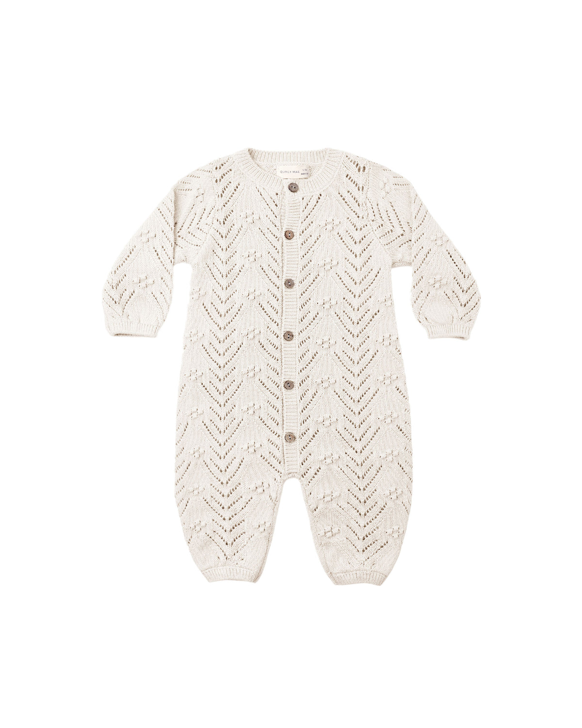 Long Sleeve Bubble Romper - Heathered Oatmeal
