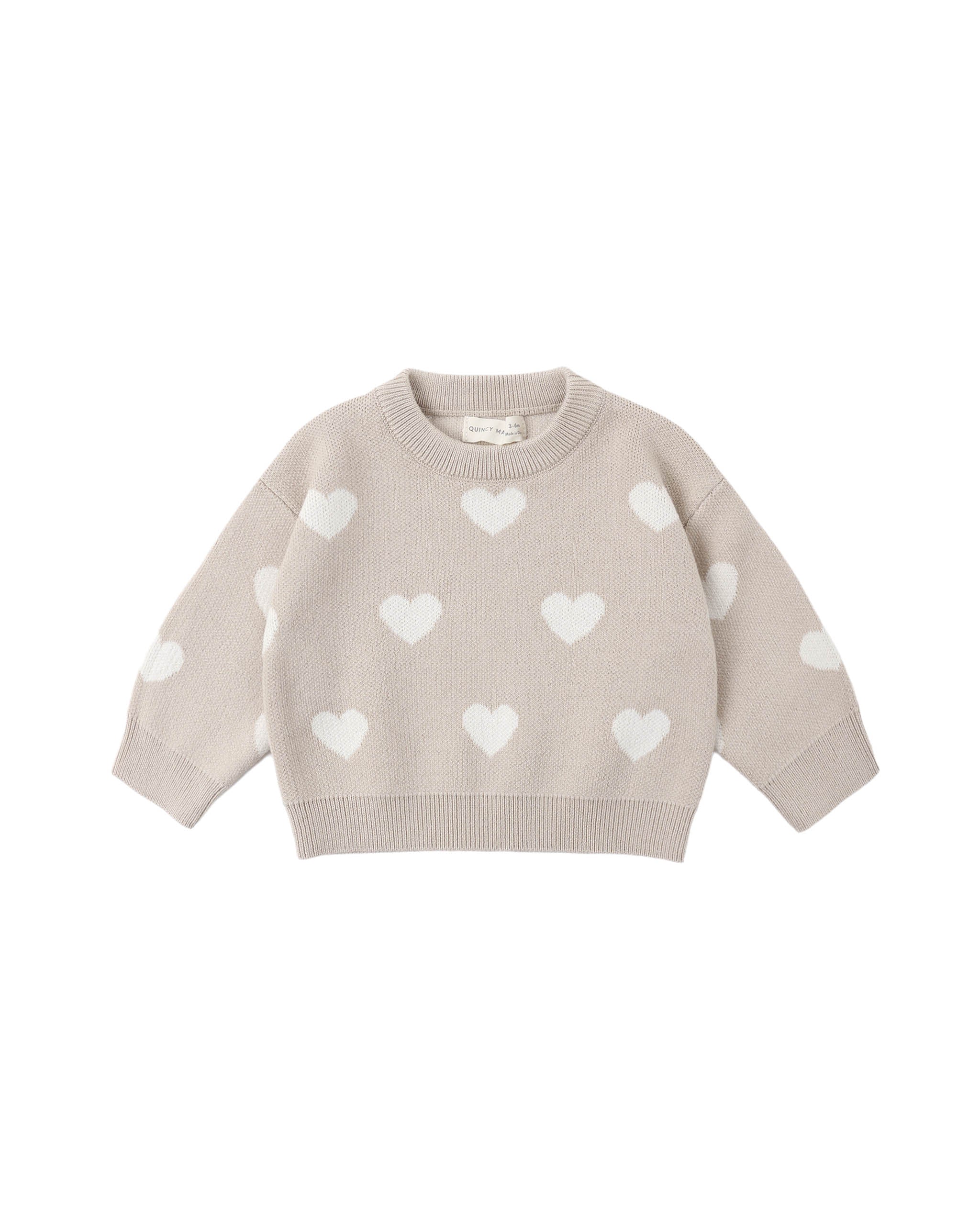 Heart Knit Sweater || Oat