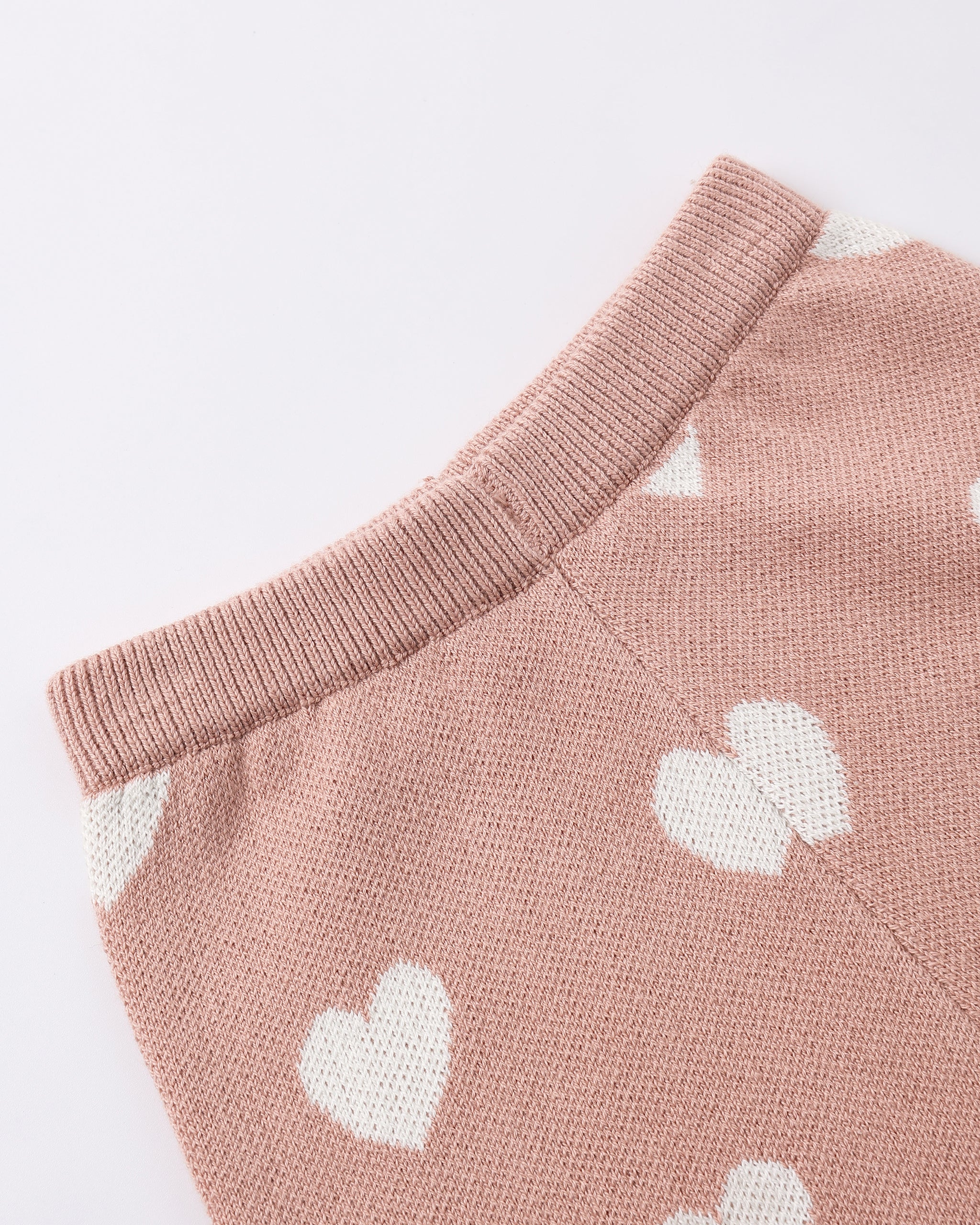 Heart Knit Pants || Pink