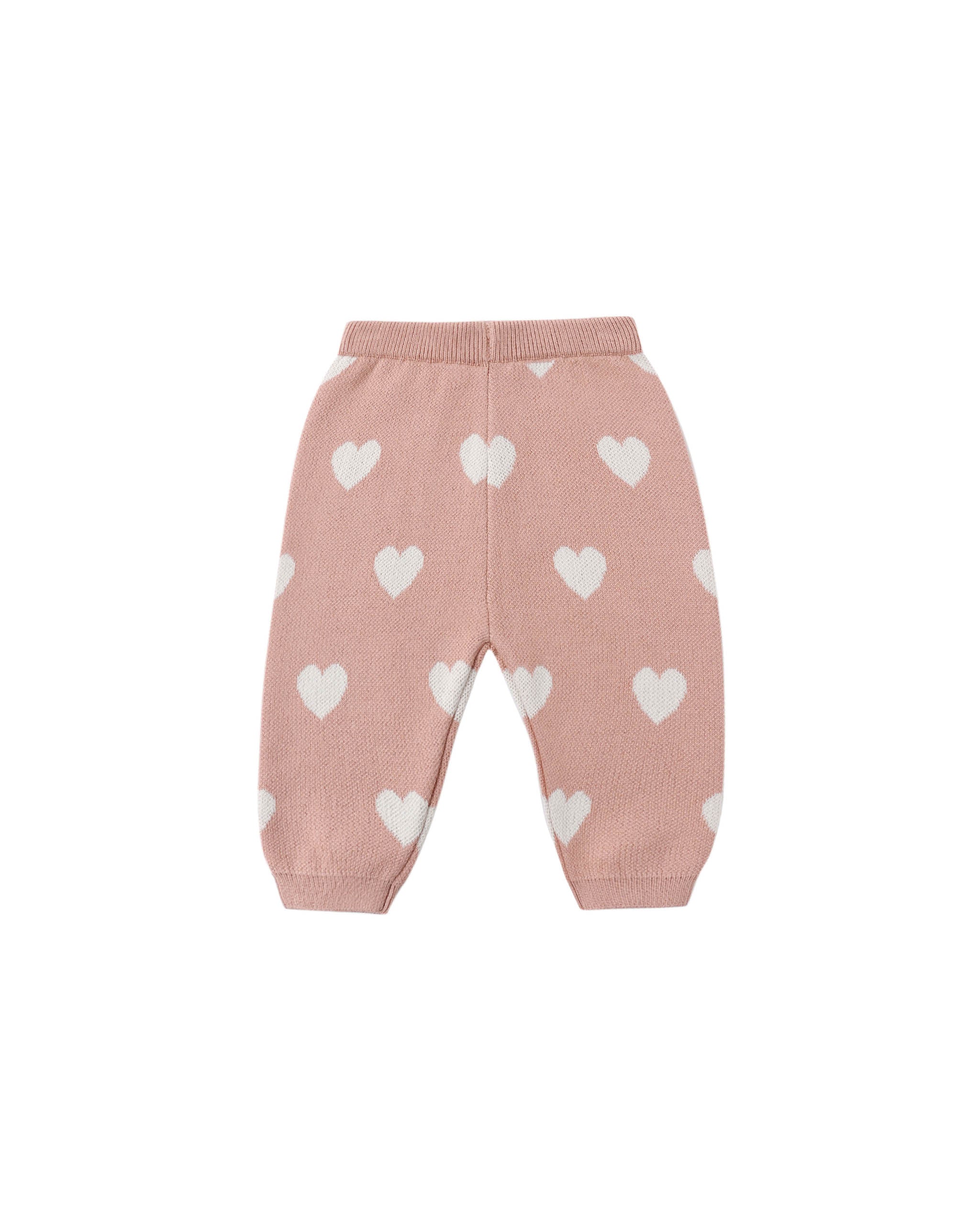 Heart Knit Pants || Pink