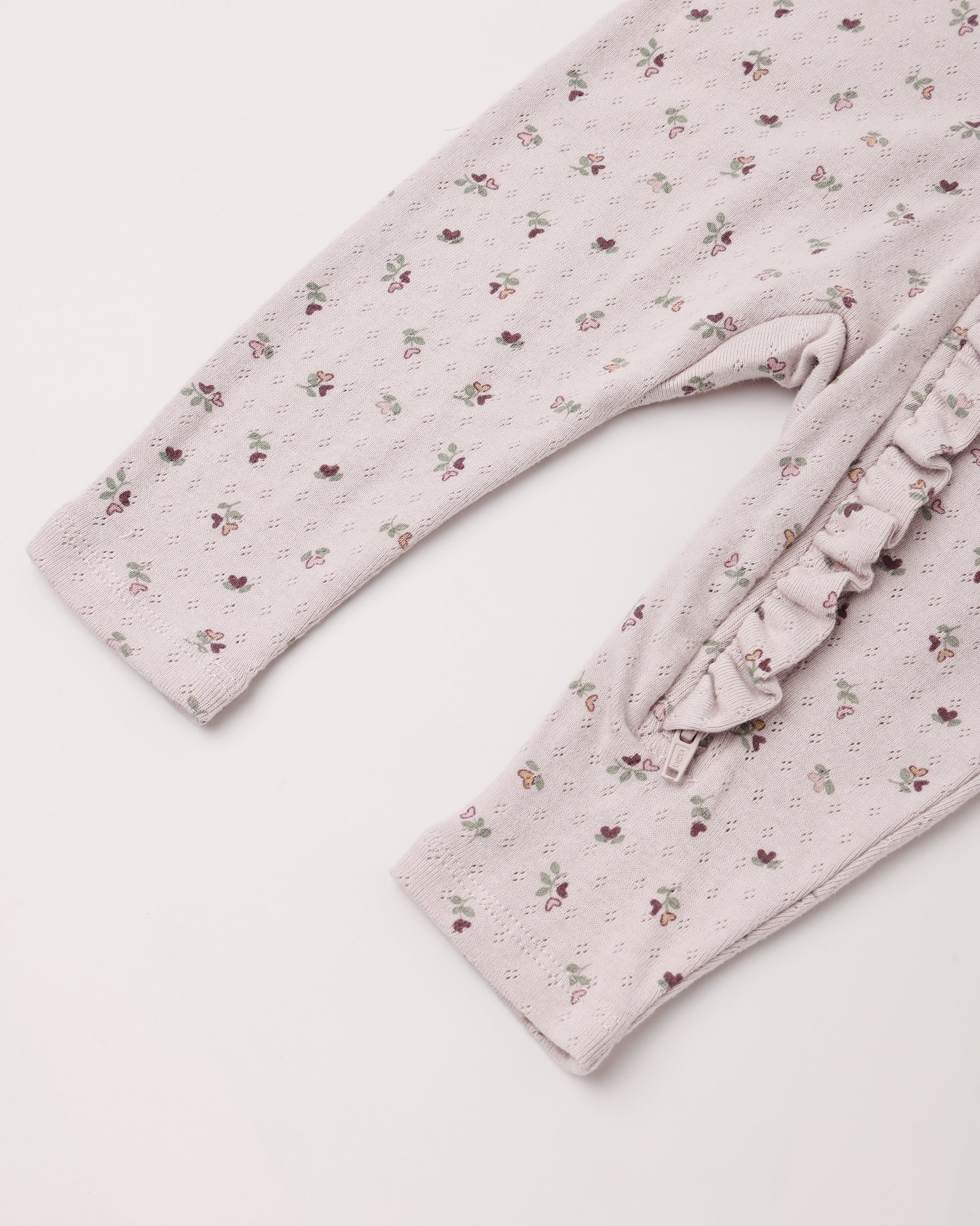 Ruffle Jumpsuit - Heart Ditsy Lilac
