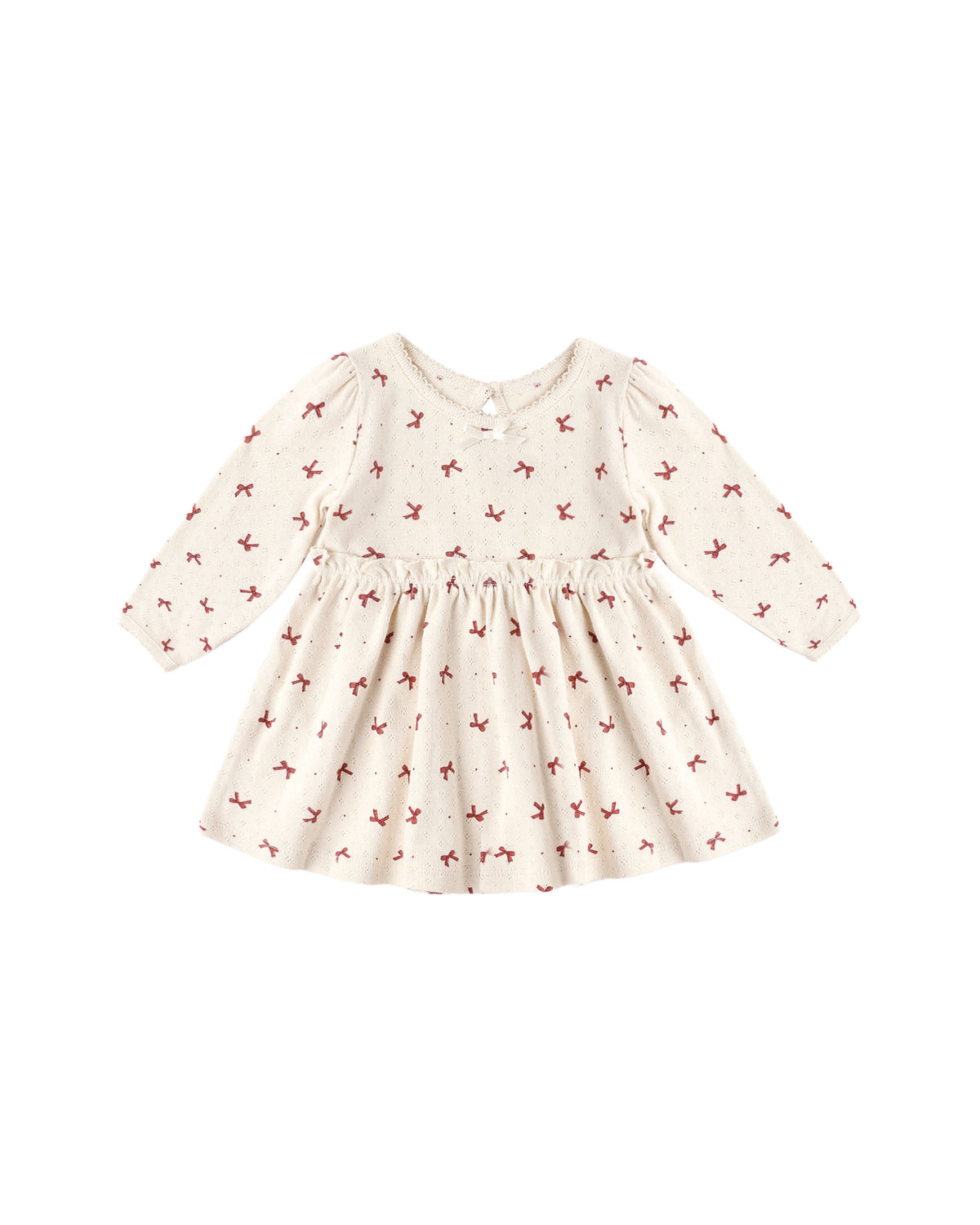 Alda Dress Red Bows - Natural