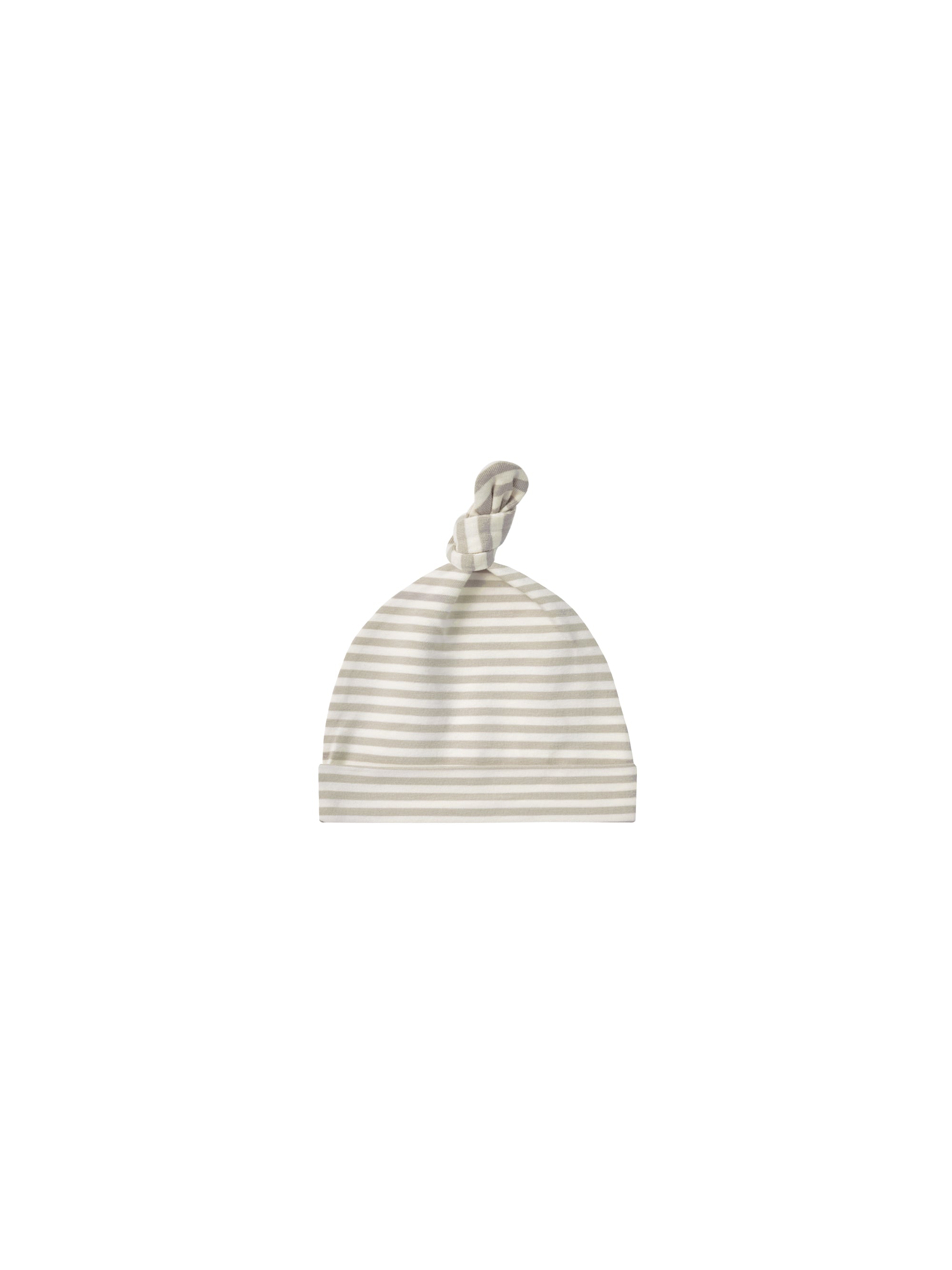 KNOTTED BABY HAT || ASH STRIPE
