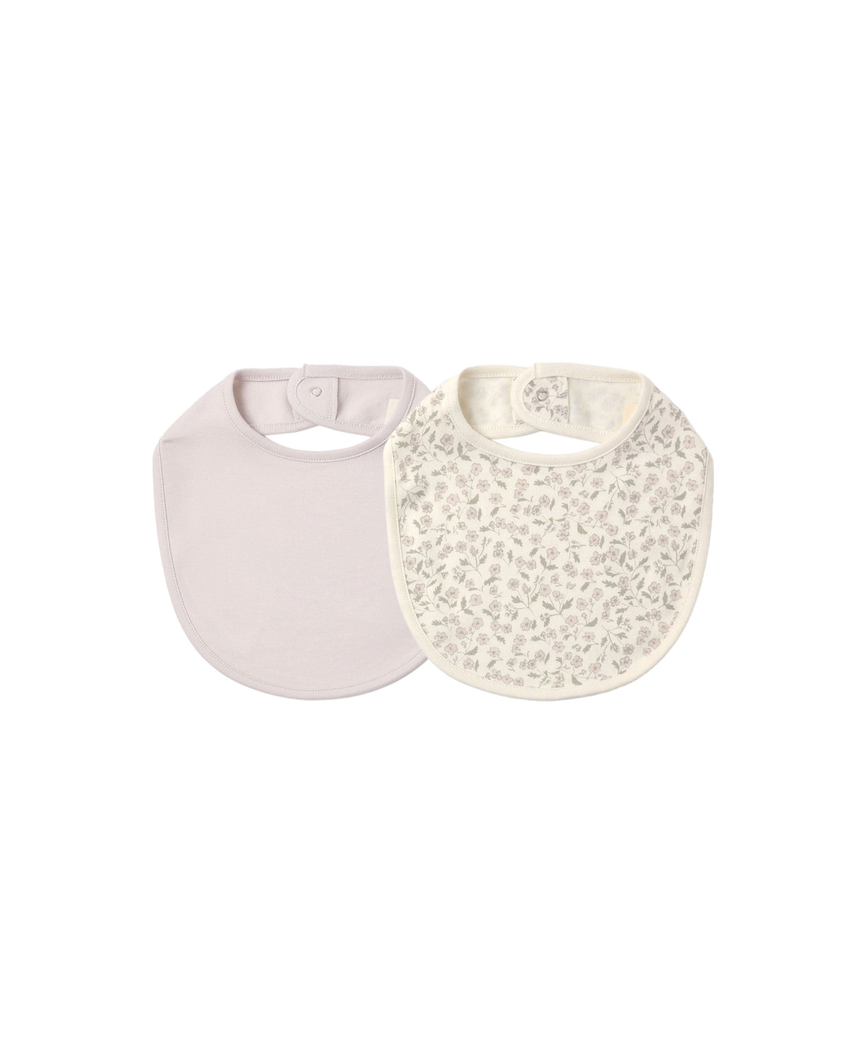 Jersey Snap Bib, 2 Pack Floret - Lilac Mist