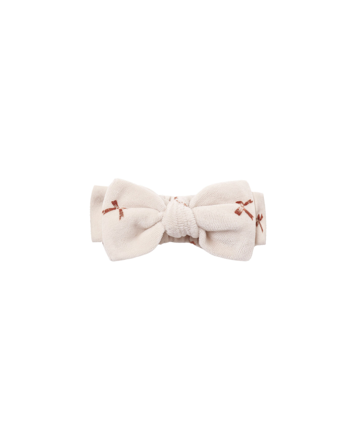 Velour Bow Headband - Red Bows, Rose Water
