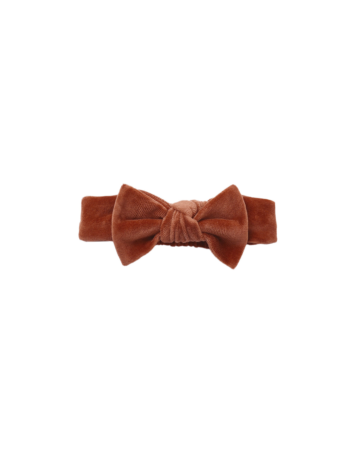 Velour Bow Headband - Redwood