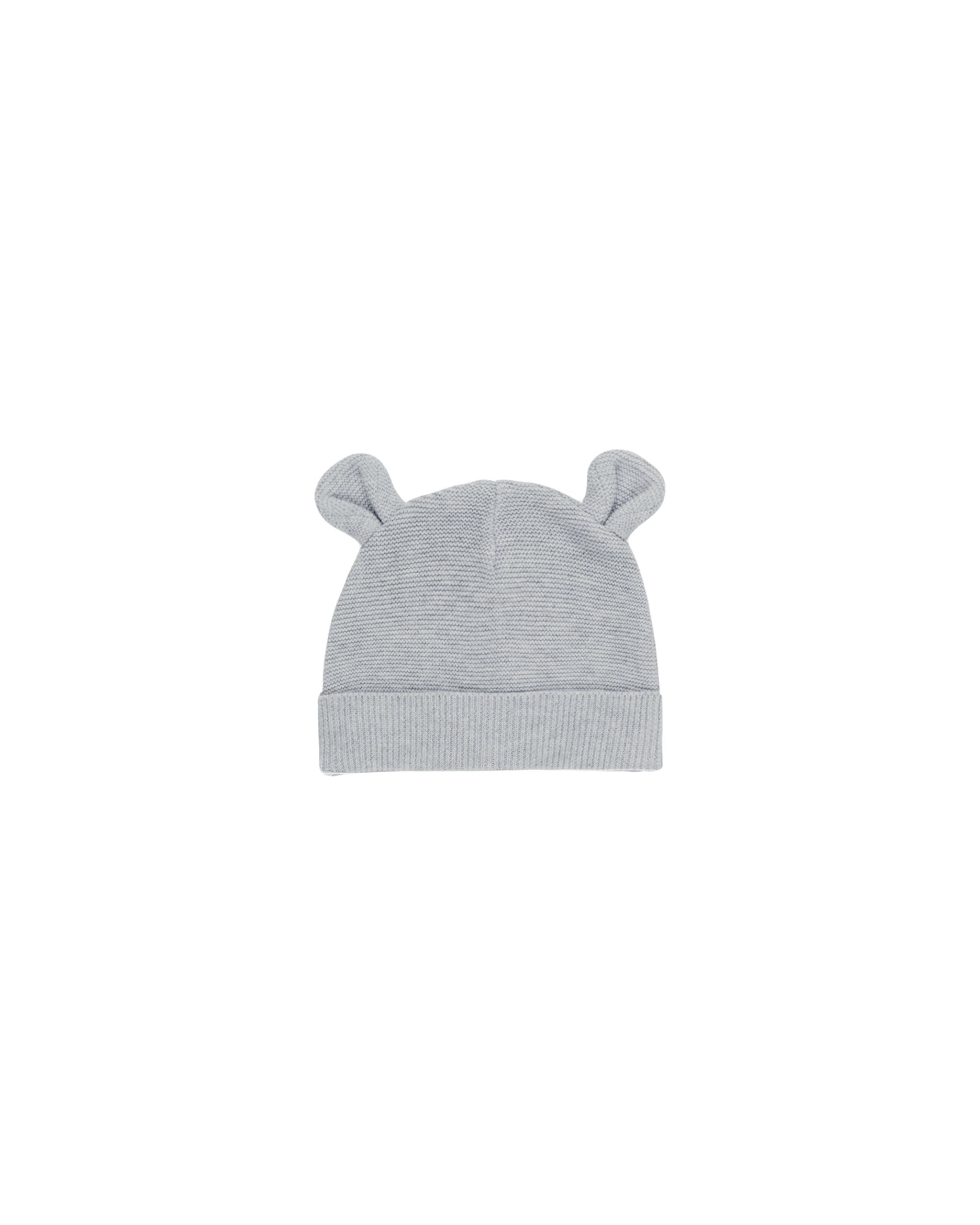 Baby Bear Beanie || Heathered Dusty Blue