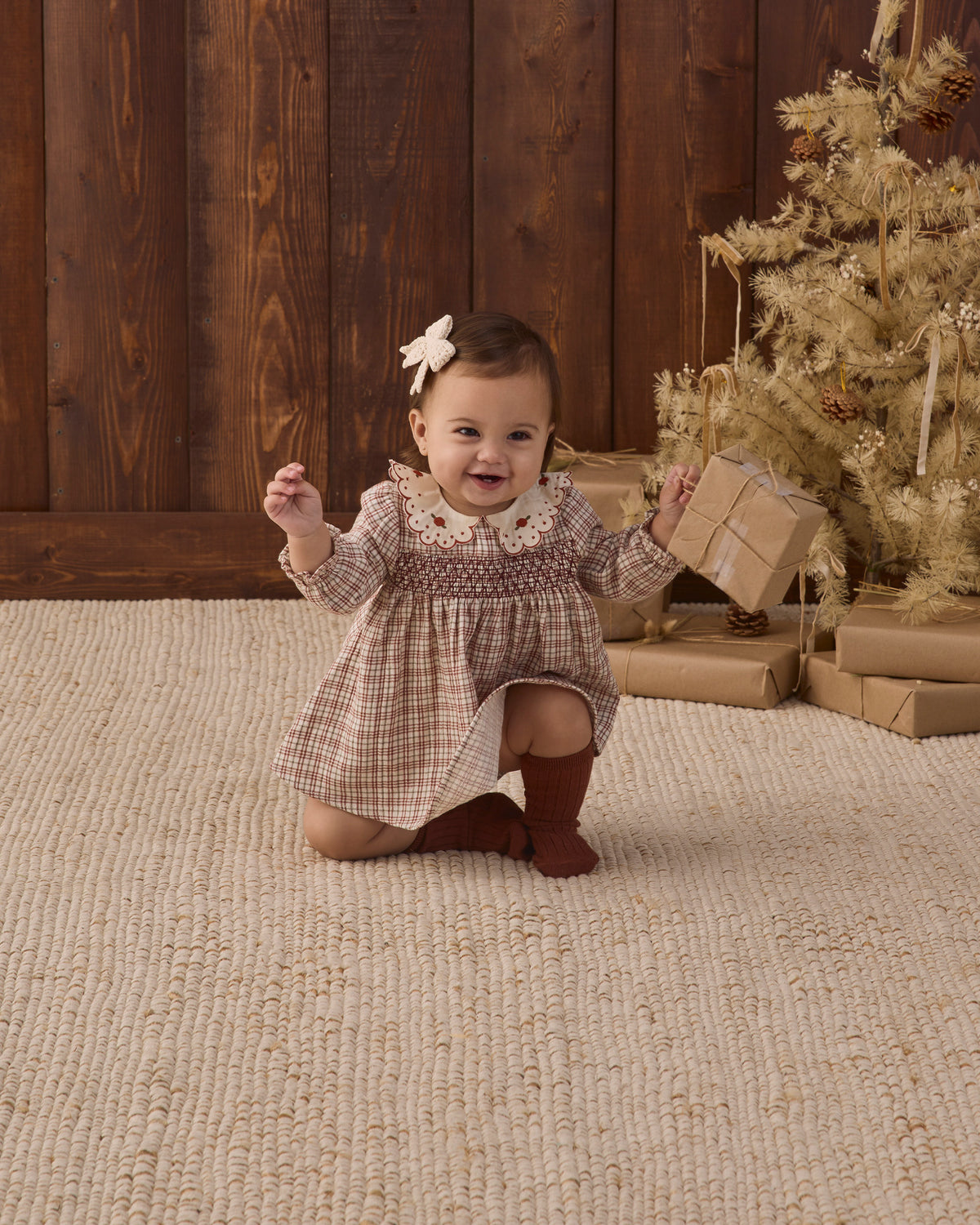 Callie Dress Christmas Plaid - Redwood