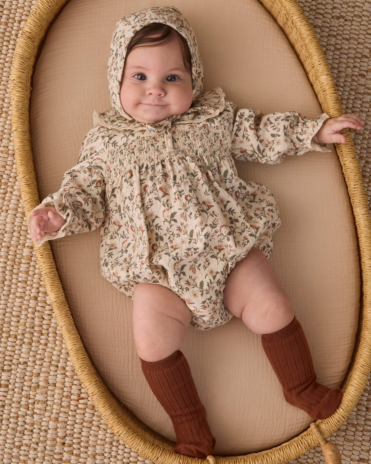 Callie Romper - Holiday Floral, Natural
