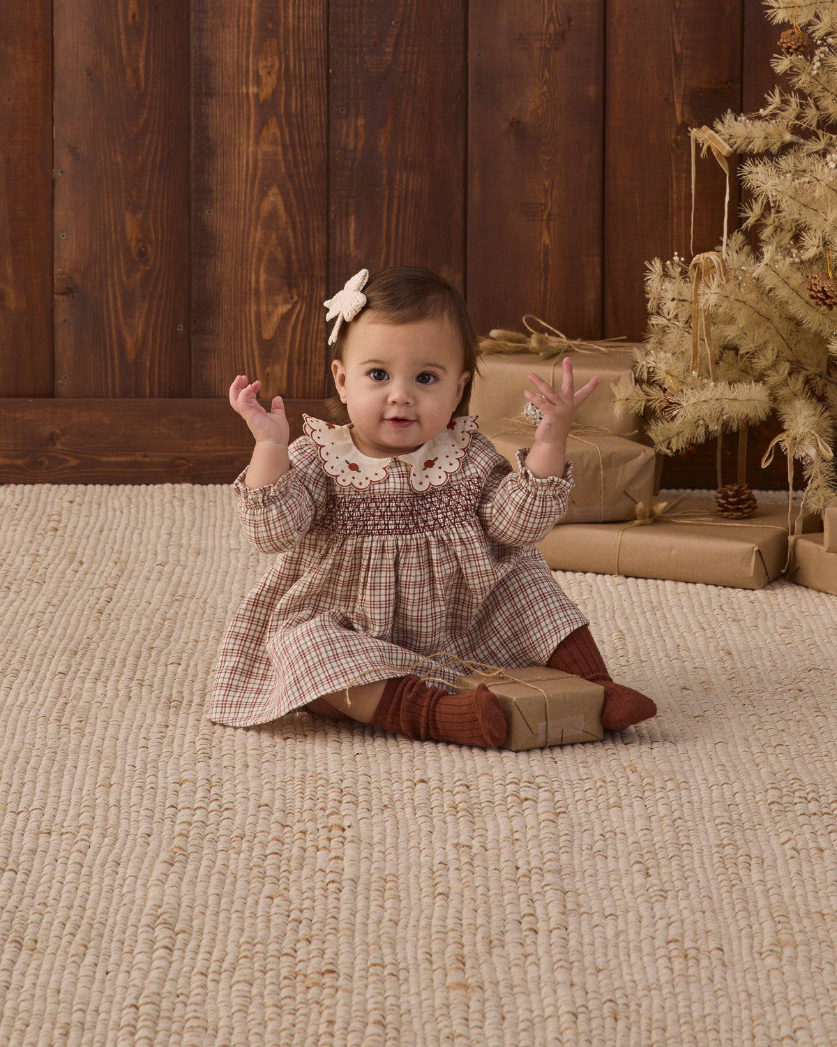 Callie Dress Christmas Plaid - Redwood