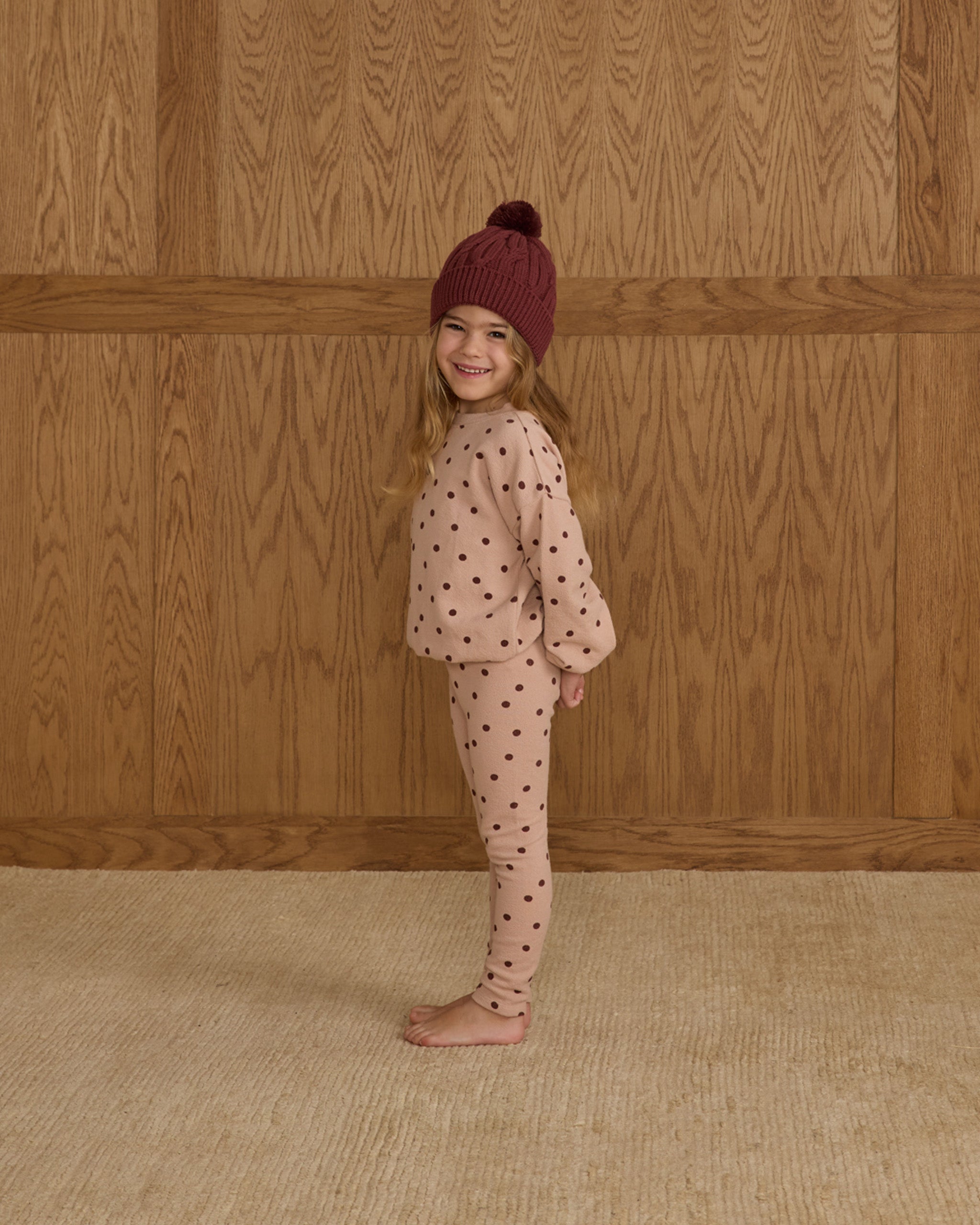 Spongey Knit Set || Polka Dot - Blush