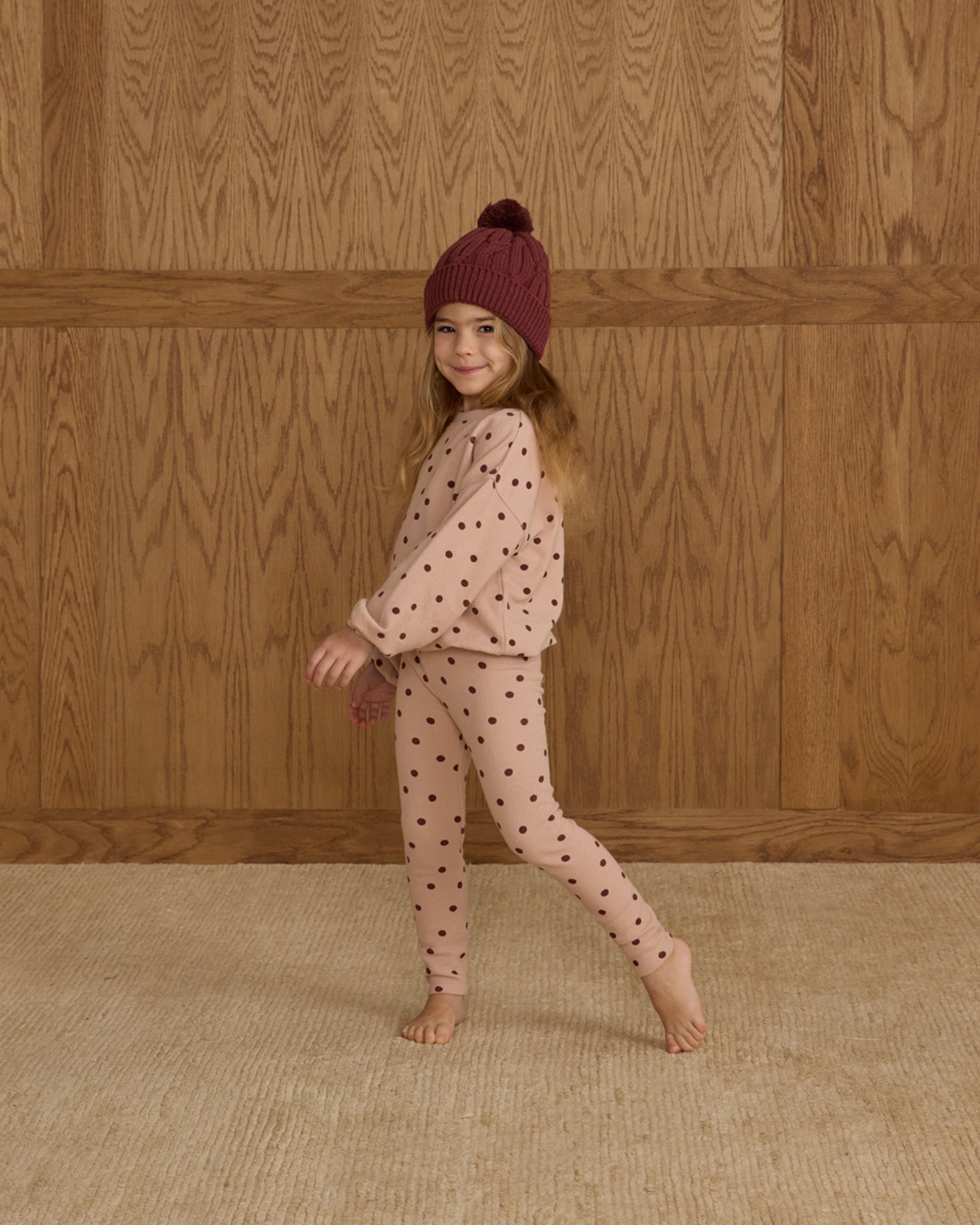 Spongey Knit Set || Polka Dot - Blush