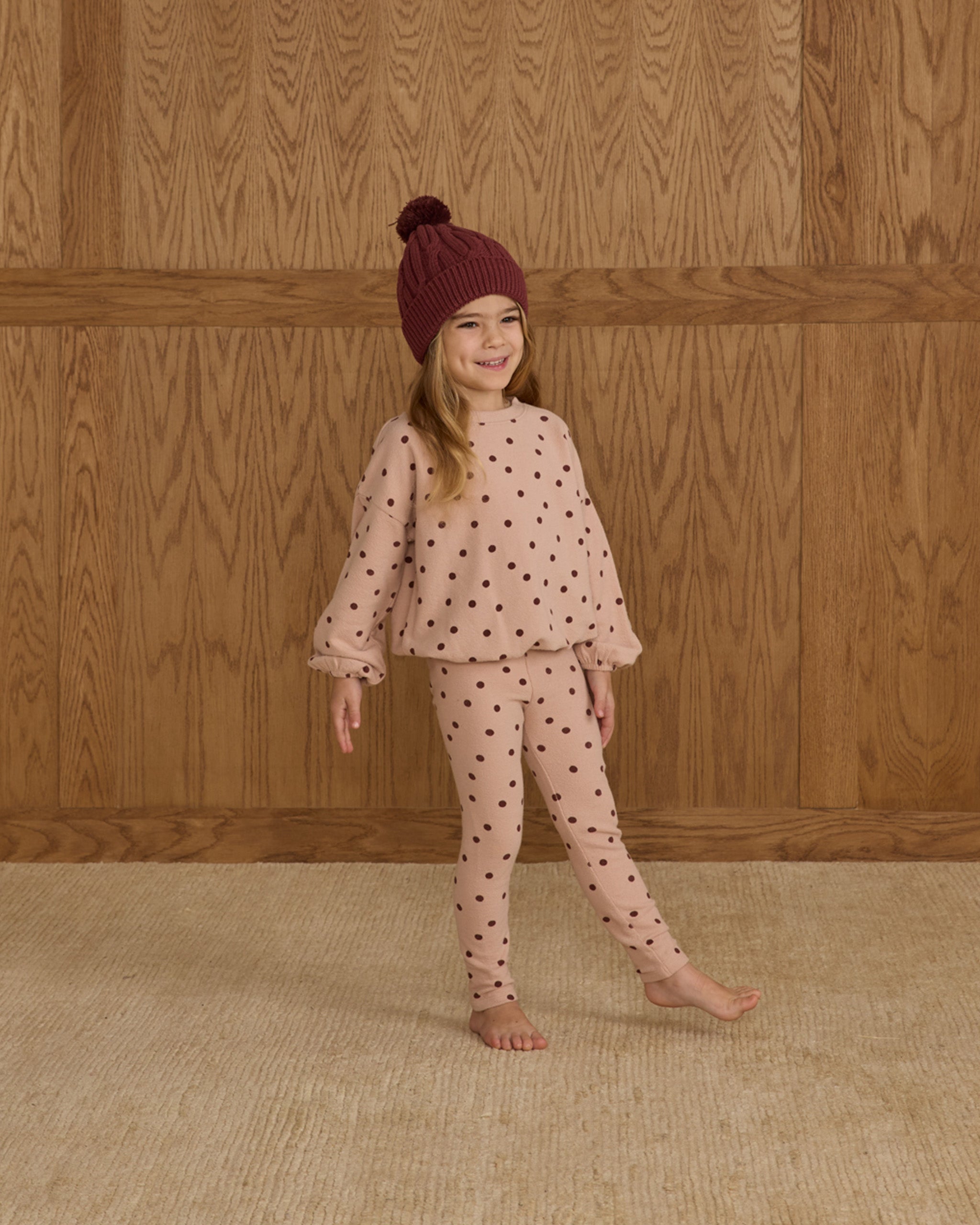 Spongey Knit Set || Polka Dot - Blush