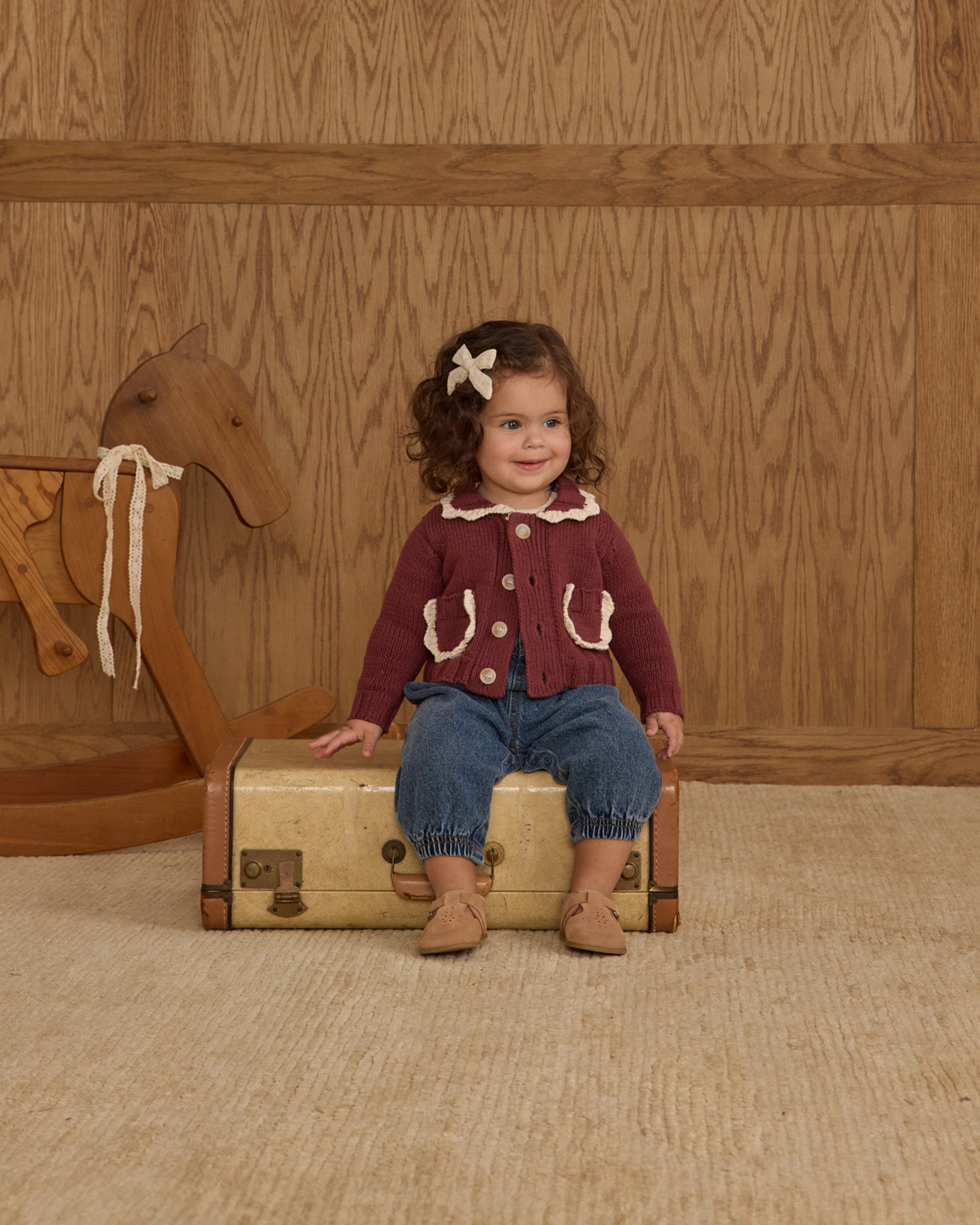 Collared Cardigan || Burgundy