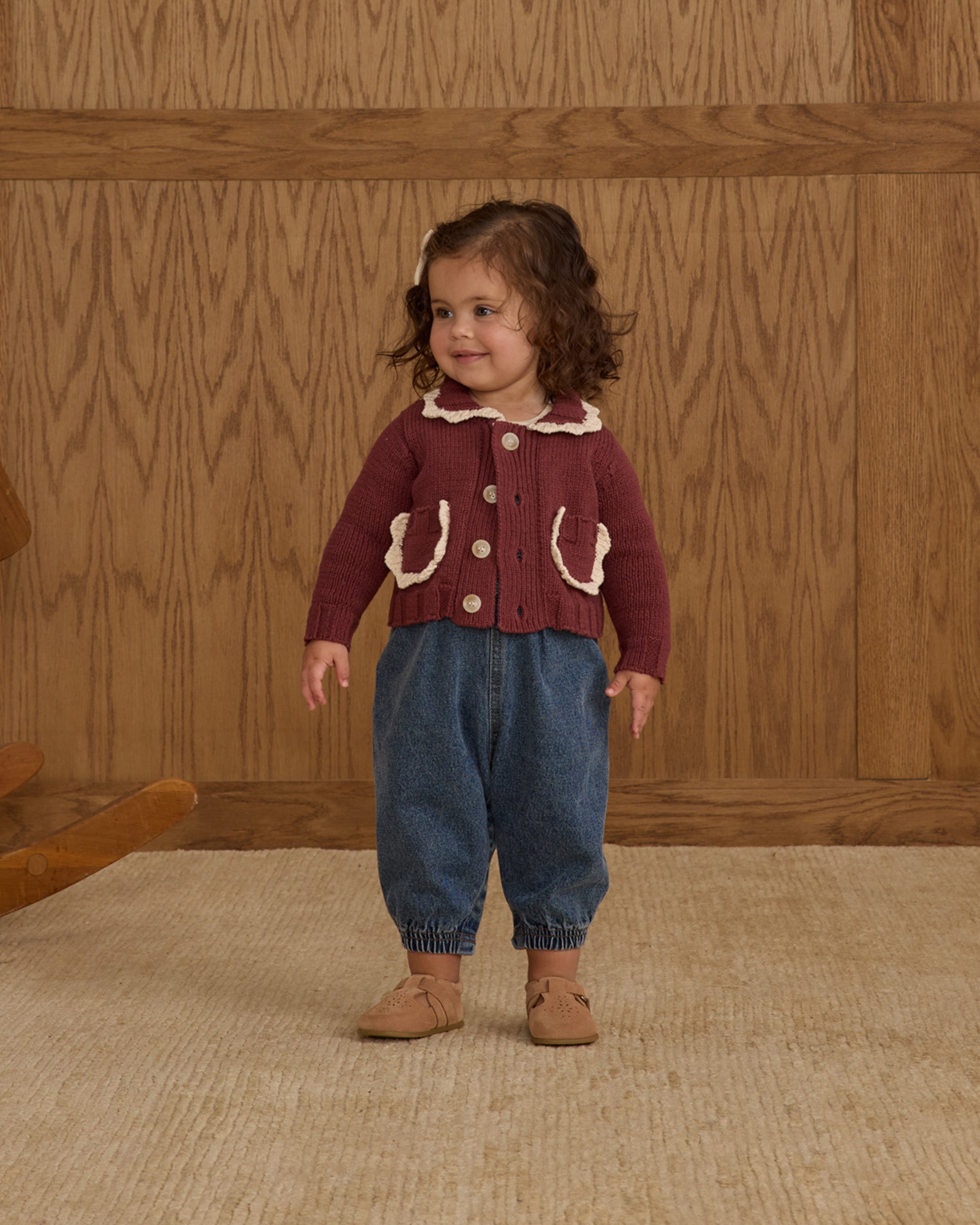 Collared Cardigan || Burgundy