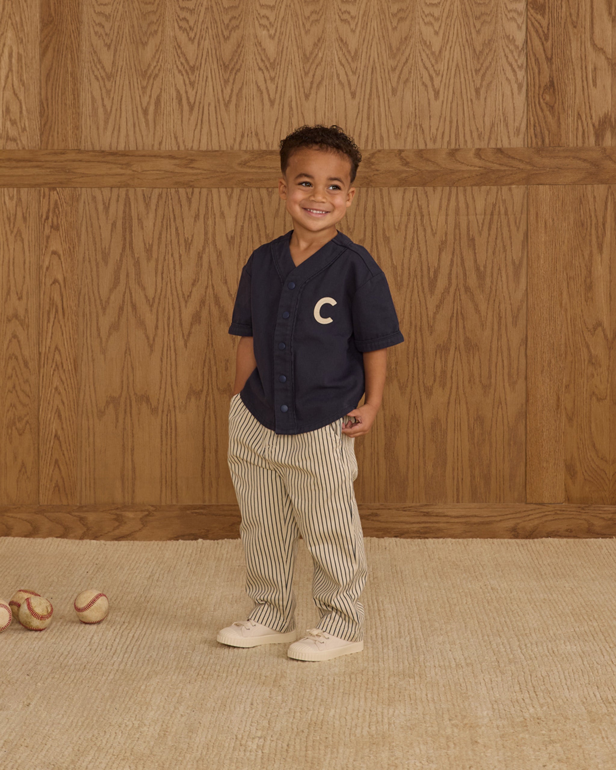 Baggy Pant || Navy Pinstripe