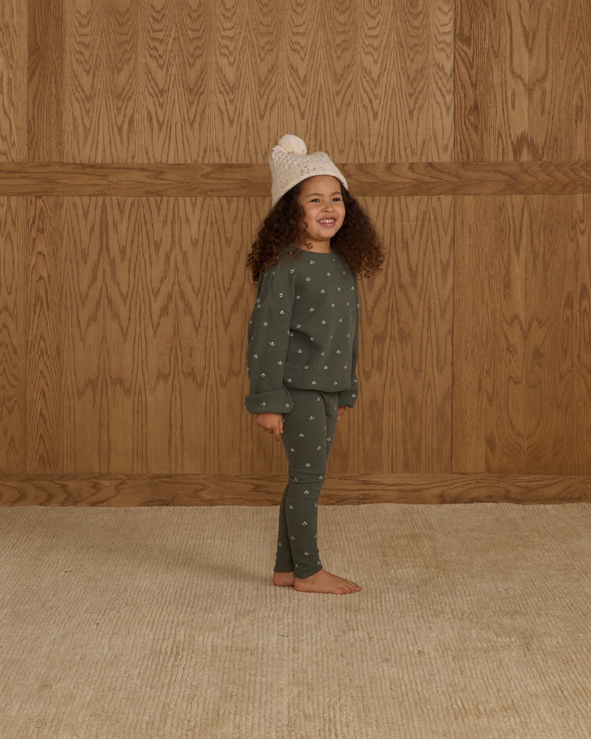 Spongey Knit Set || Evergreen Ditsy