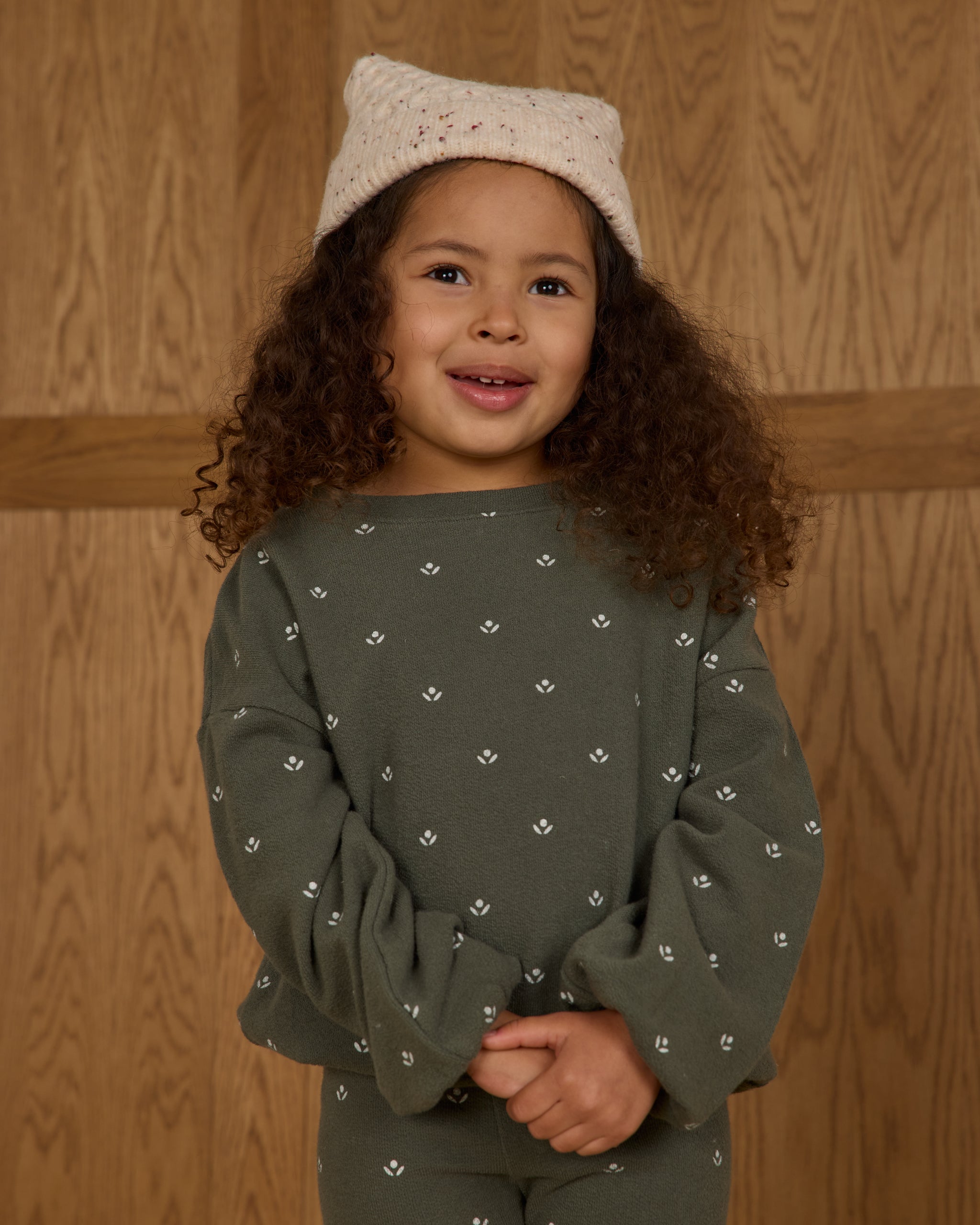 Spongey Knit Set || Evergreen Ditsy