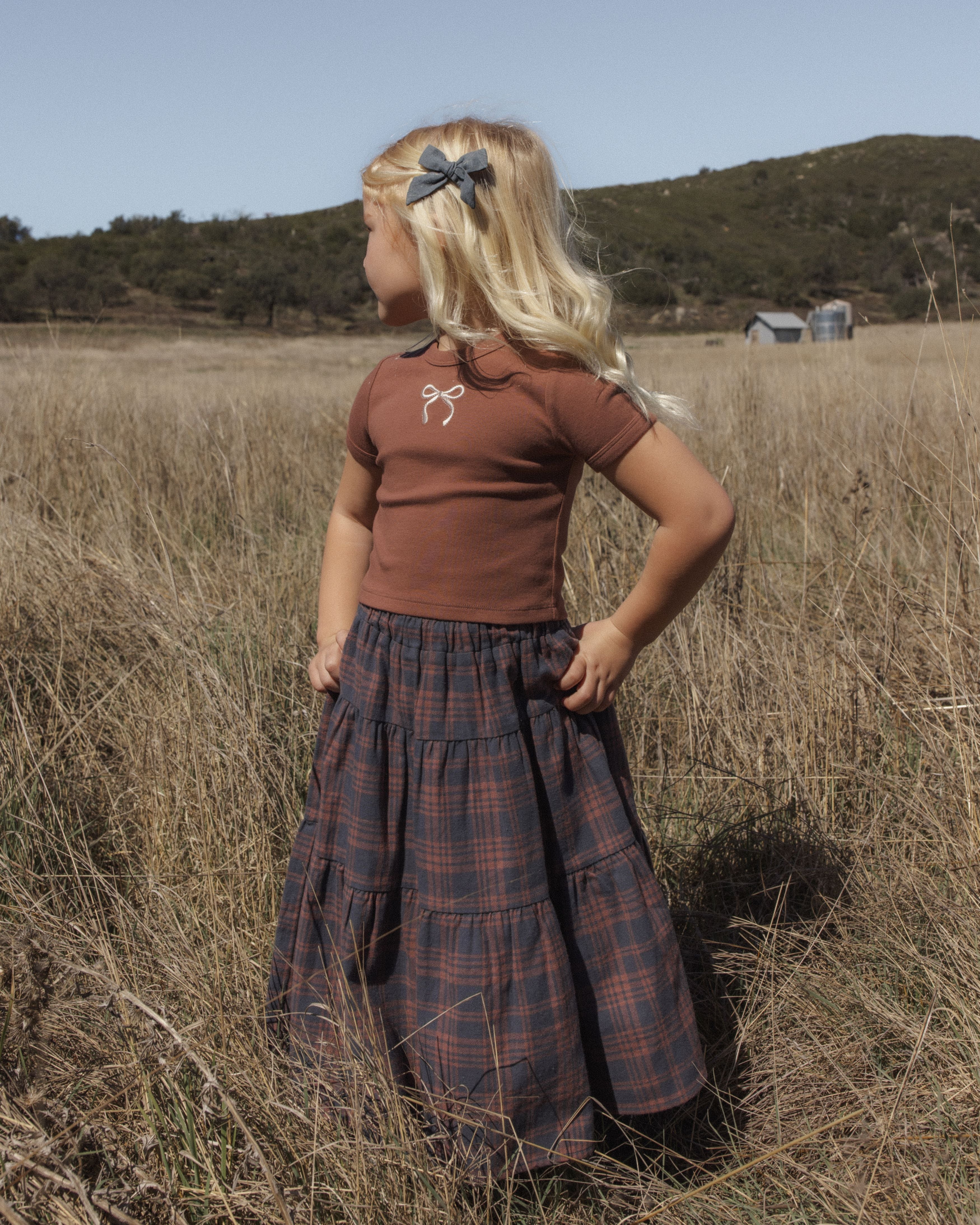 Baby Tee Bow - Mulberry
