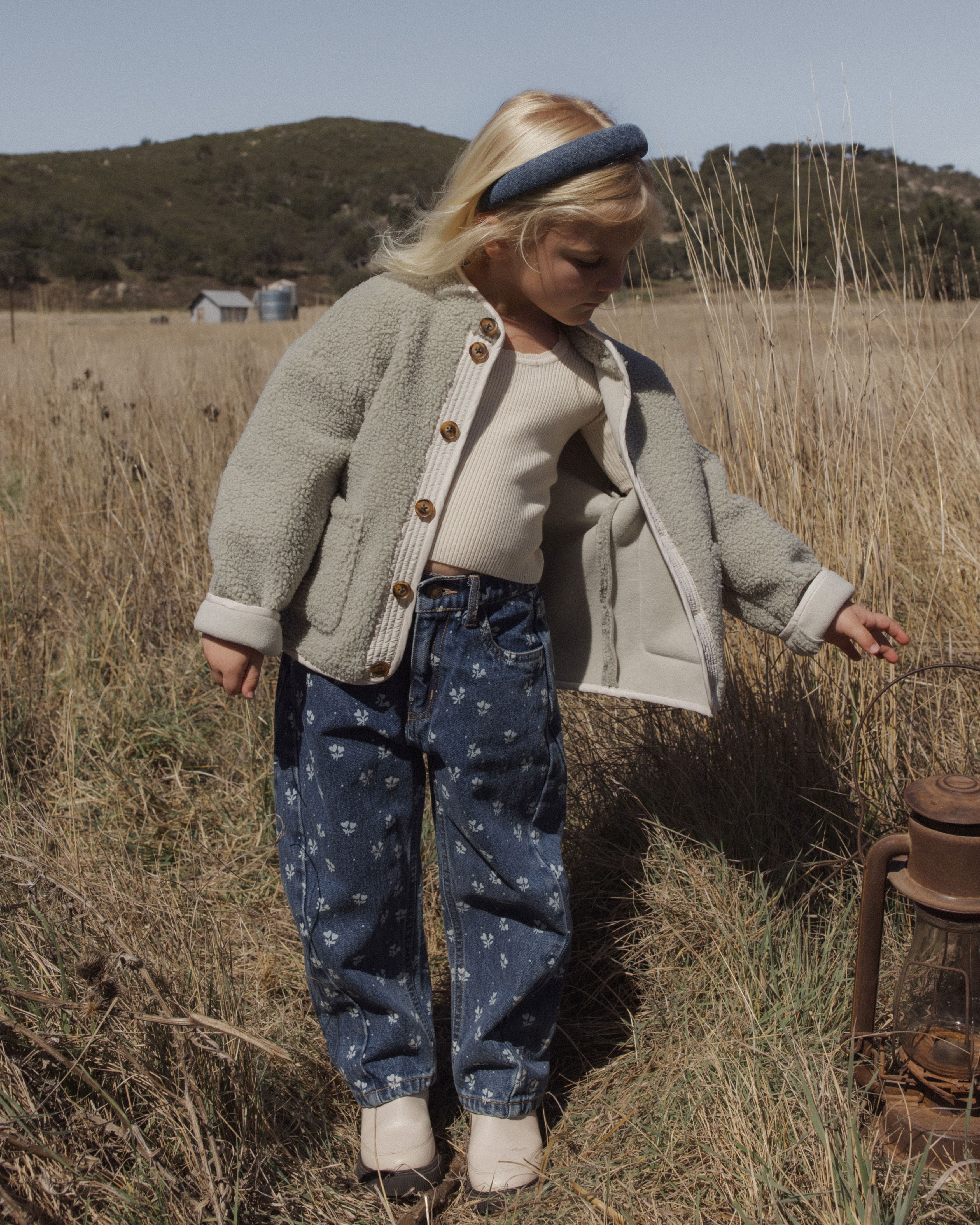 Barrel Pant Heart Ditsy - Indigo