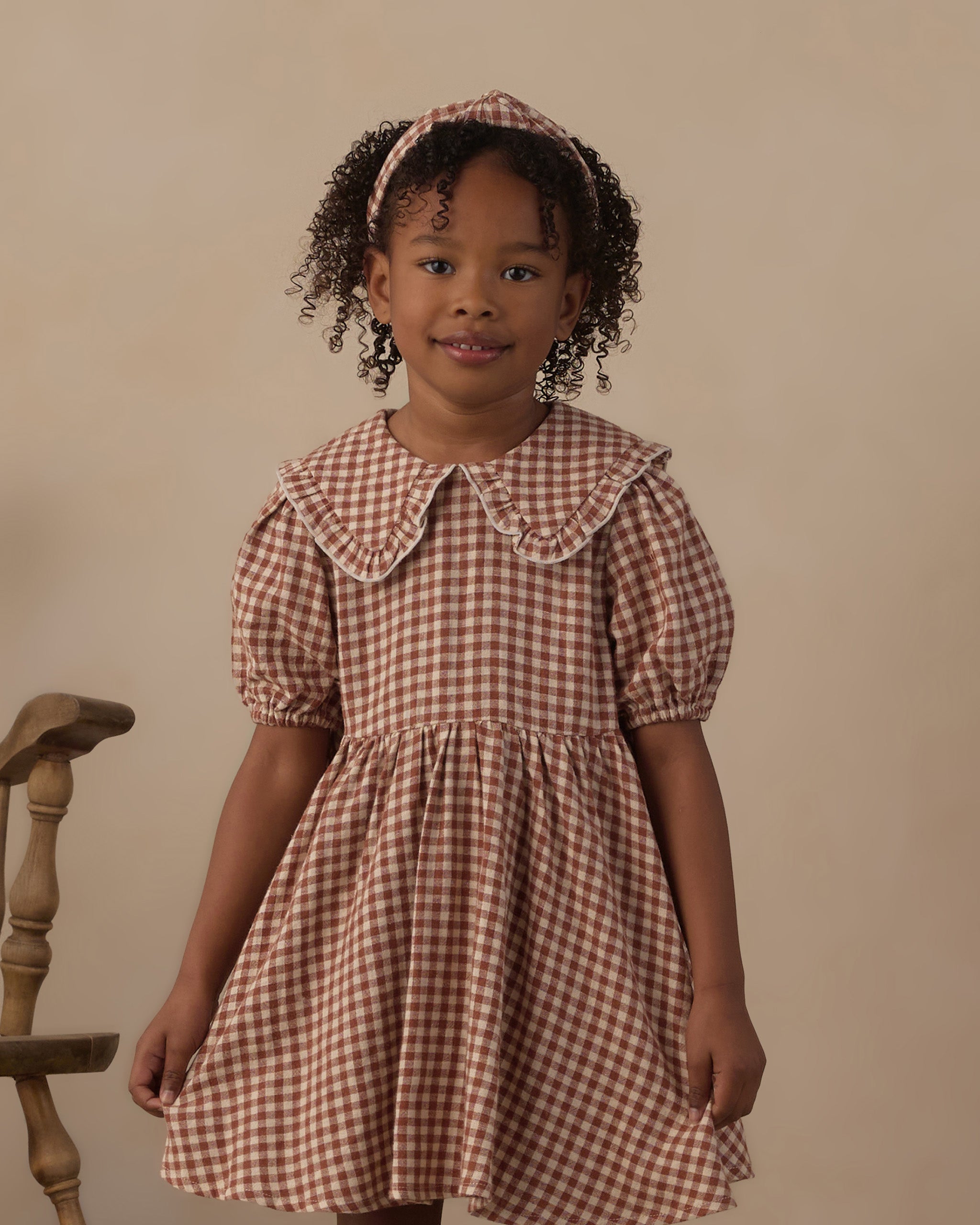 Camille Dress - Brick Check