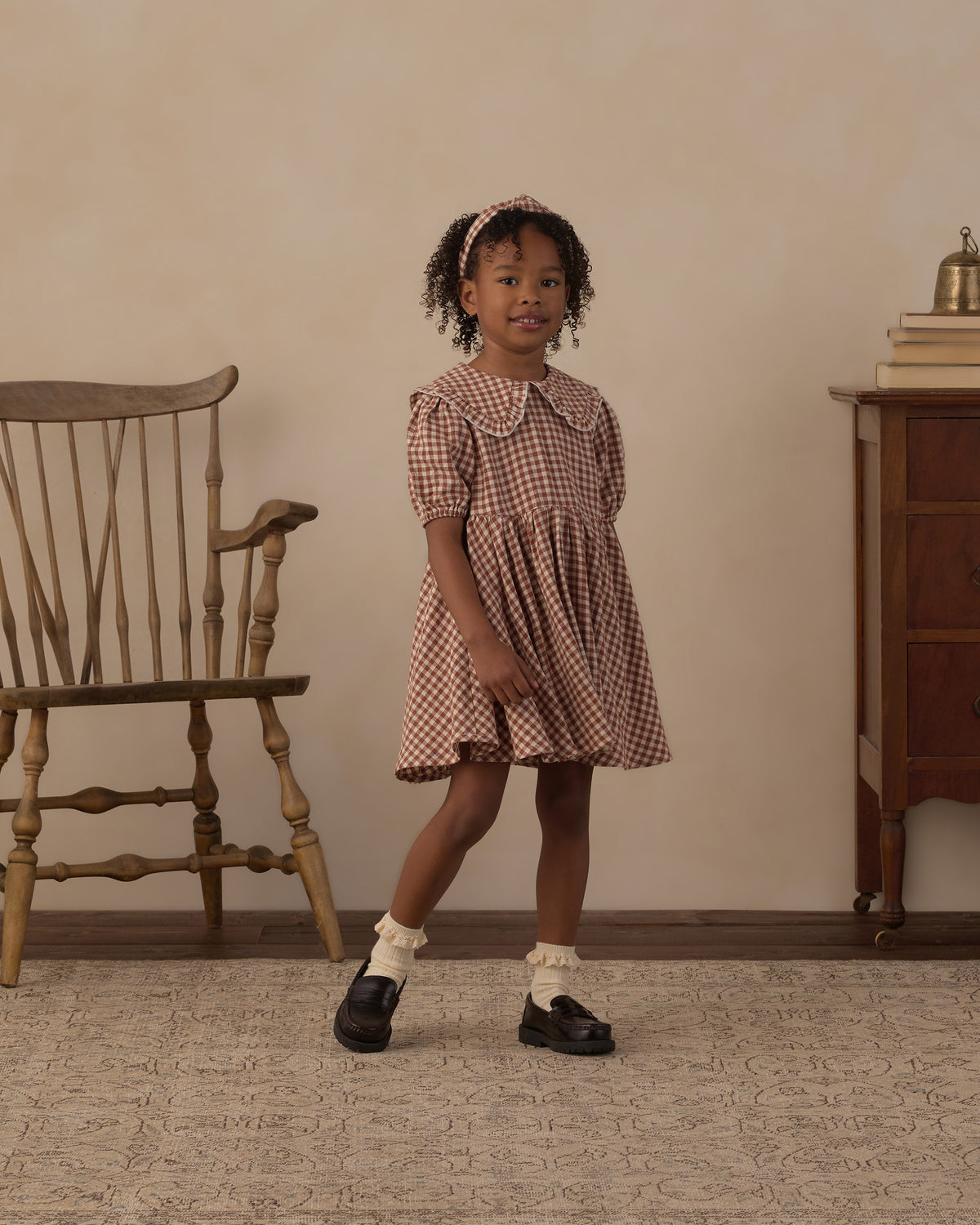 Camille Dress - Brick Check