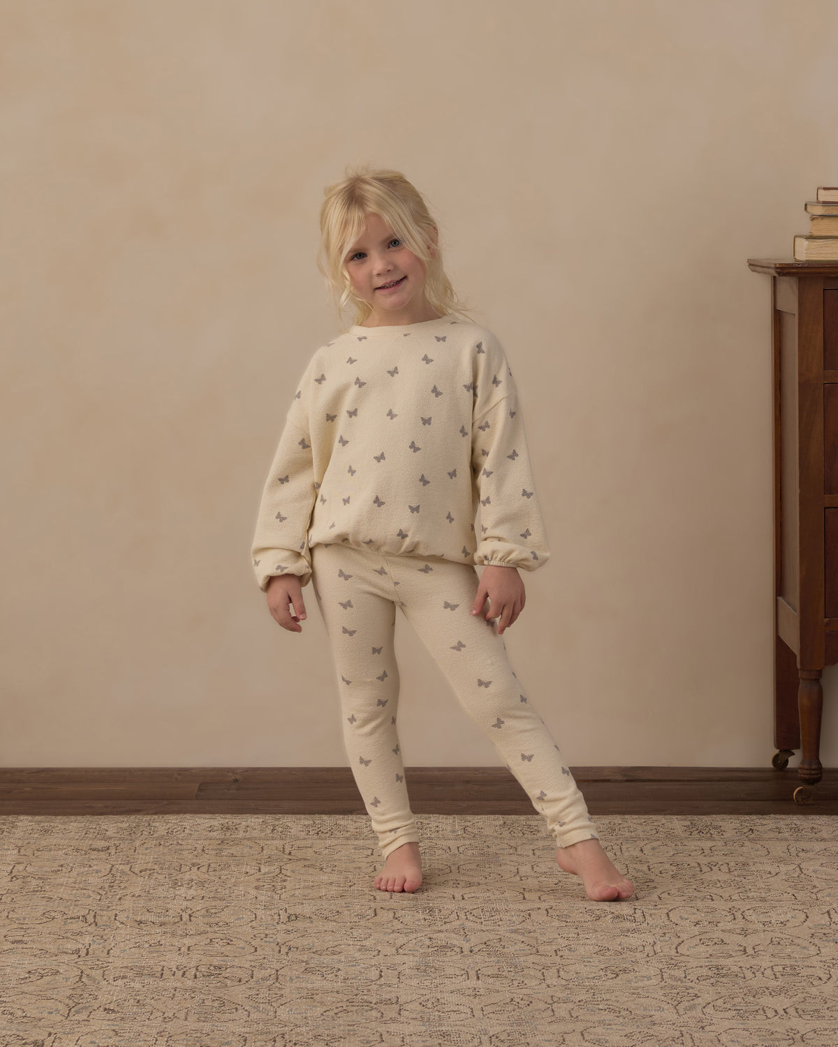 Spongey Knit Set - Butterfly Ditsy Natural