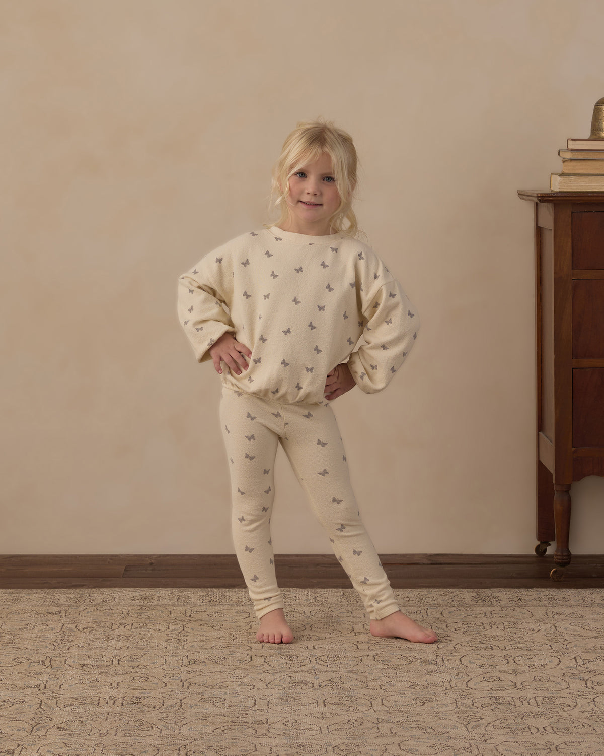 Spongey Knit Set - Butterfly Ditsy Natural
