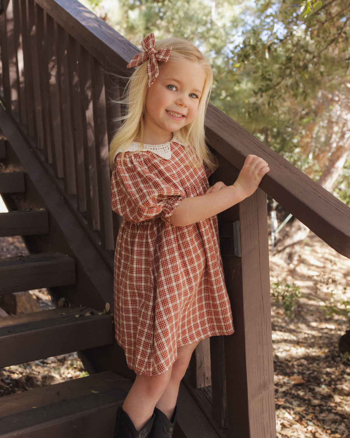 Heidi Dress - Vintage Plaid Ruby