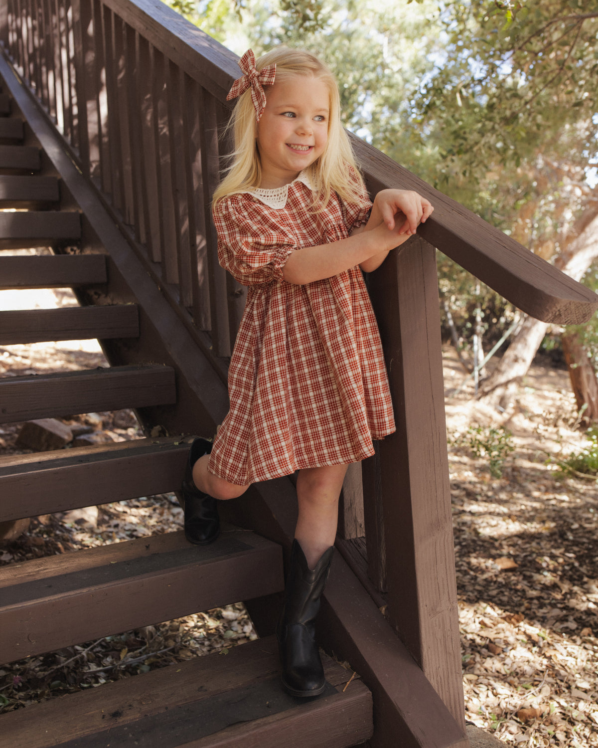 Heidi Dress - Vintage Plaid Ruby