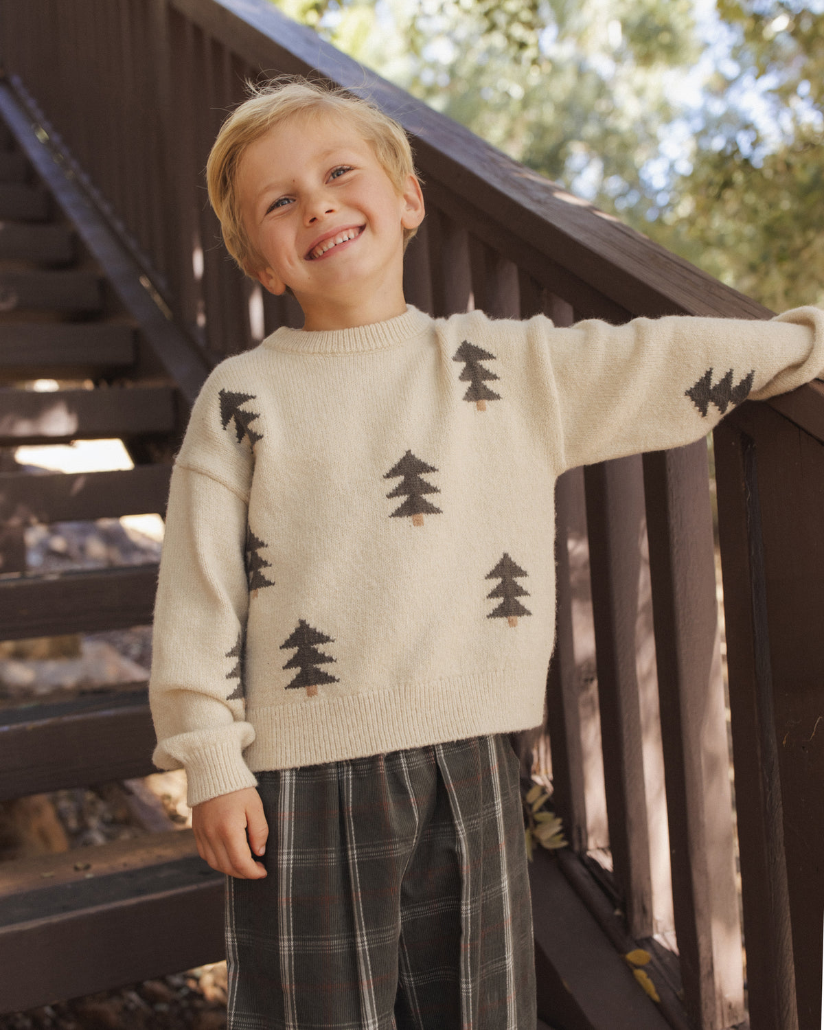 Aspen Sweater - Tree Jacquard Parchment