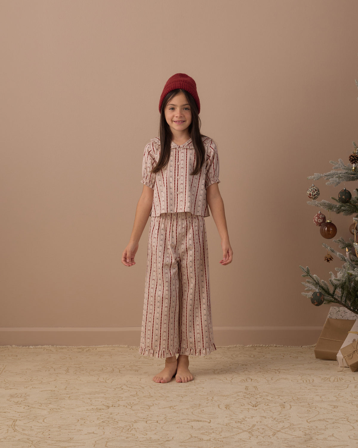Ruffle Pajamas - Candy Cane Lane Antique